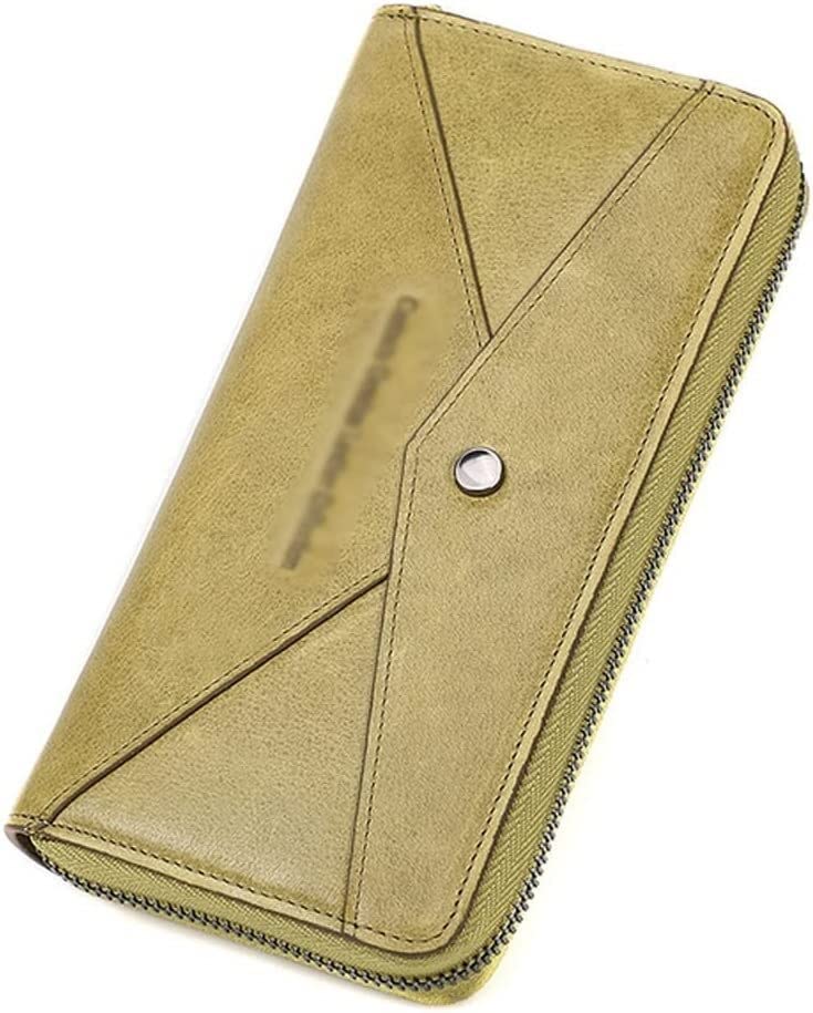 Women's Leather Wallet with Zipper - Large Capacity Long Clutch Purse for Credit Cards & Coins (20x10cm) - Perfect for Work, Travel & Evening Events (Color: A)