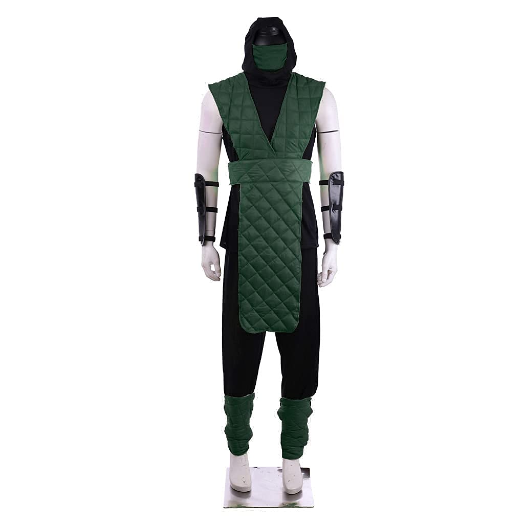 Reptile Ninja Cosplay Costume for Men - Green Fighting Suit with Mask | Adult DIY Cosplay Outfit for Halloween, Comic Con & Themed Parties