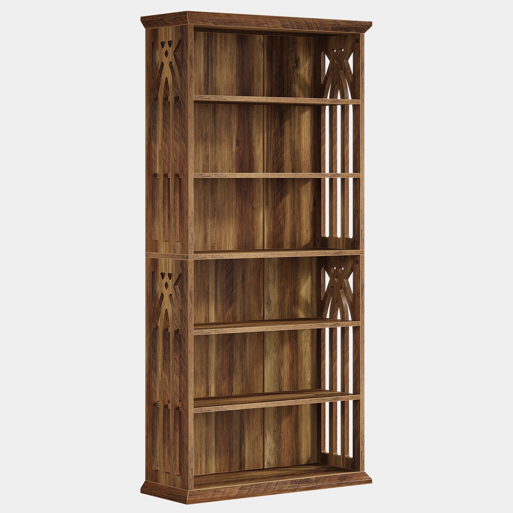 6-Tier Bookshelf - 75 Book Storage Bookcase with Display Shelves, Modern Etagere for Living Room, Bedroom, Office & Study Organization