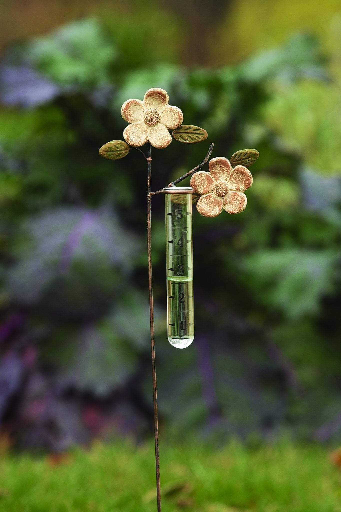 Apple Blossom Rain Gauge - Accurate Outdoor Rainfall Measurement for Garden, Lawn & Weather Enthusiasts | Perfect for Backyard, Farm & Weather Station Use
