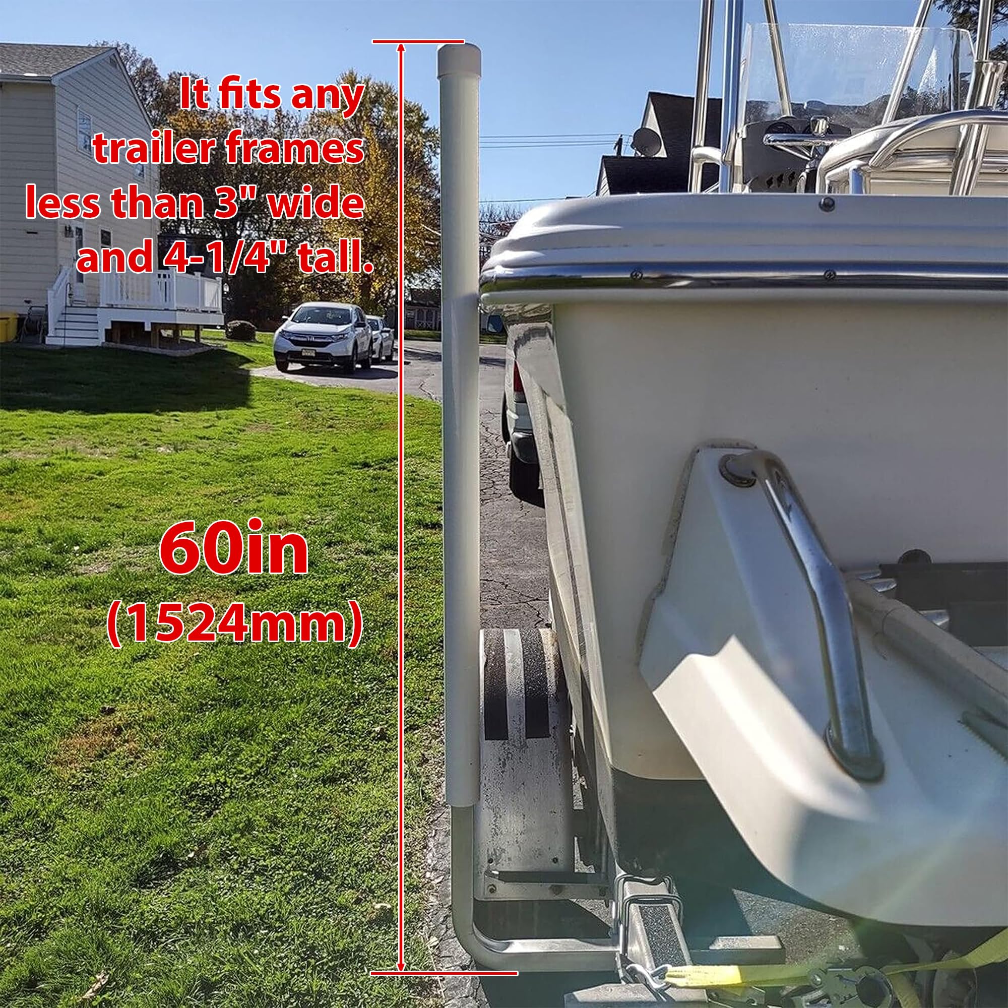 KUAFU Boat Trailer Guide Poles with PVC Pipes - Universal Fit for Ski Boats, Fishing Boats & Sailboats (3
