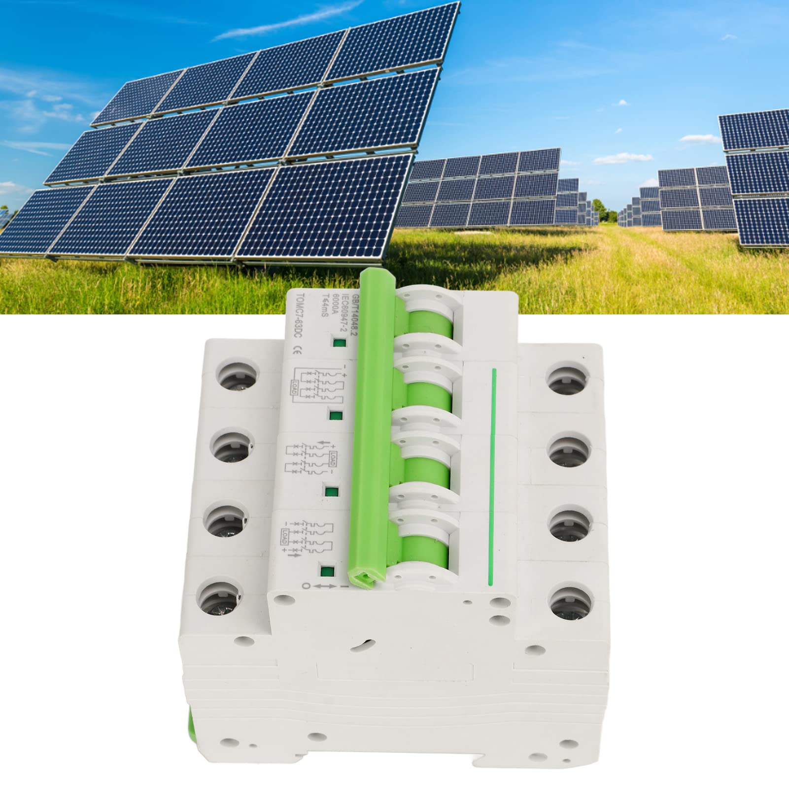 EXCLUZO 50A 1000V DC Solar Circuit Breaker - High Power Reliable Protection for Solar Panel Systems | Perfect for Off-Grid, RV, Marine & Home Solar Power Applications