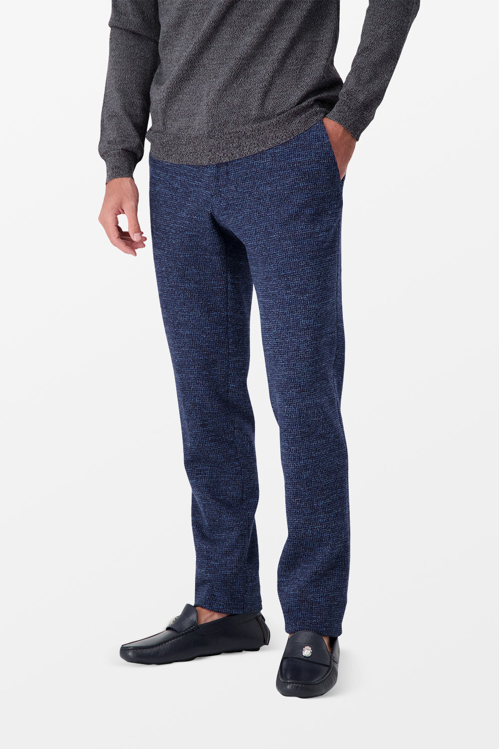 Incotex Blue Classic Men's Dress Pants - Slim Fit Comfortable Business Casual Trousers for Office & Formal Wear