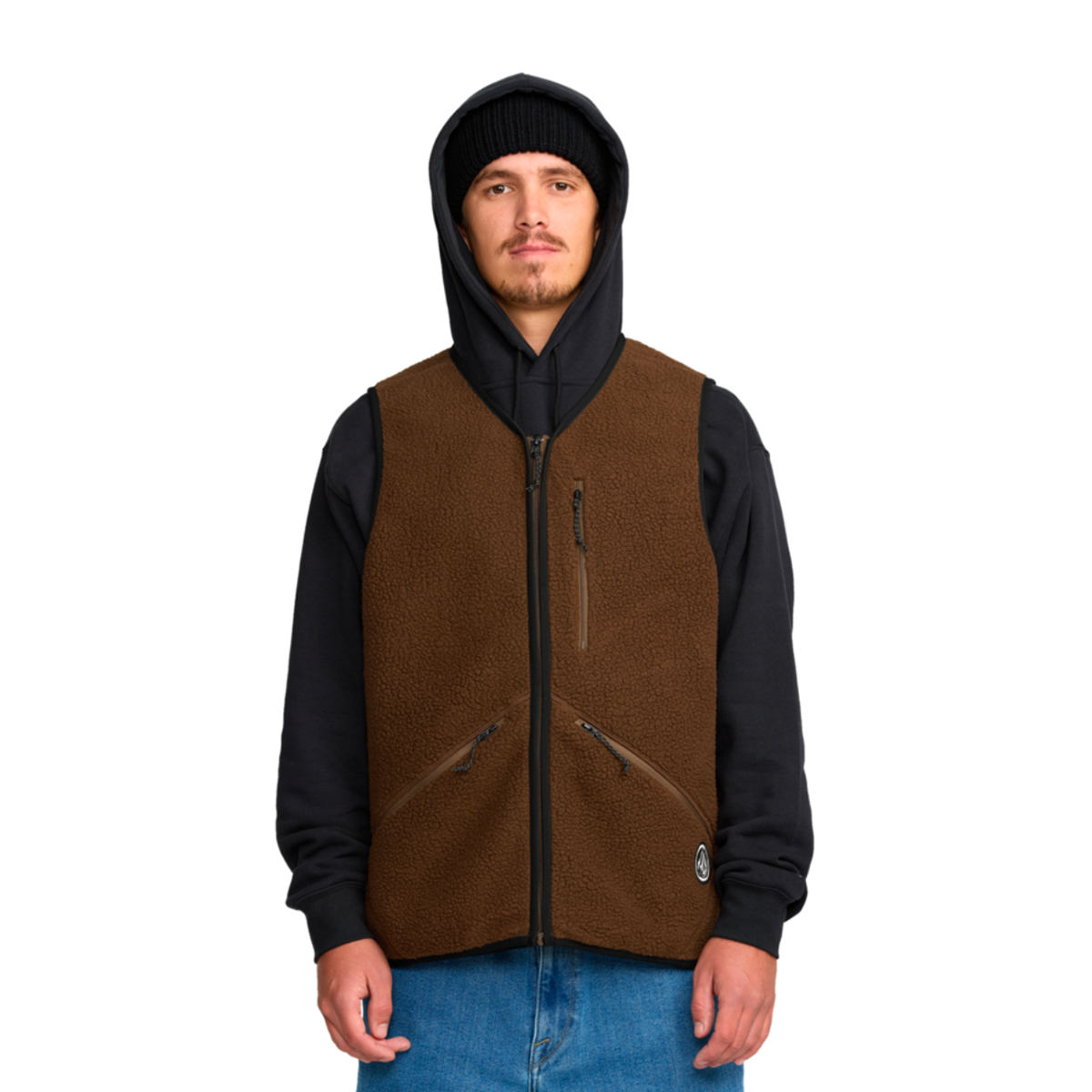 Volcom Snowdrift Vest 2026 - Insulated Winter Vest for Men & Women, Water-Resistant Outdoor Jacket for Skiing, Snowboarding & Cold Weather Activities (Brown)