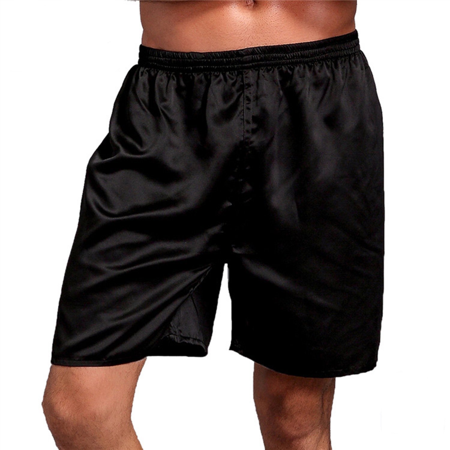 Men's Sleep Shorts - 2 Pack Satin Lounge Shorts for Comfortable Nightwear & Relaxation at Home | Soft Pajama Shorts for Sleeping, Lounging & Vacation