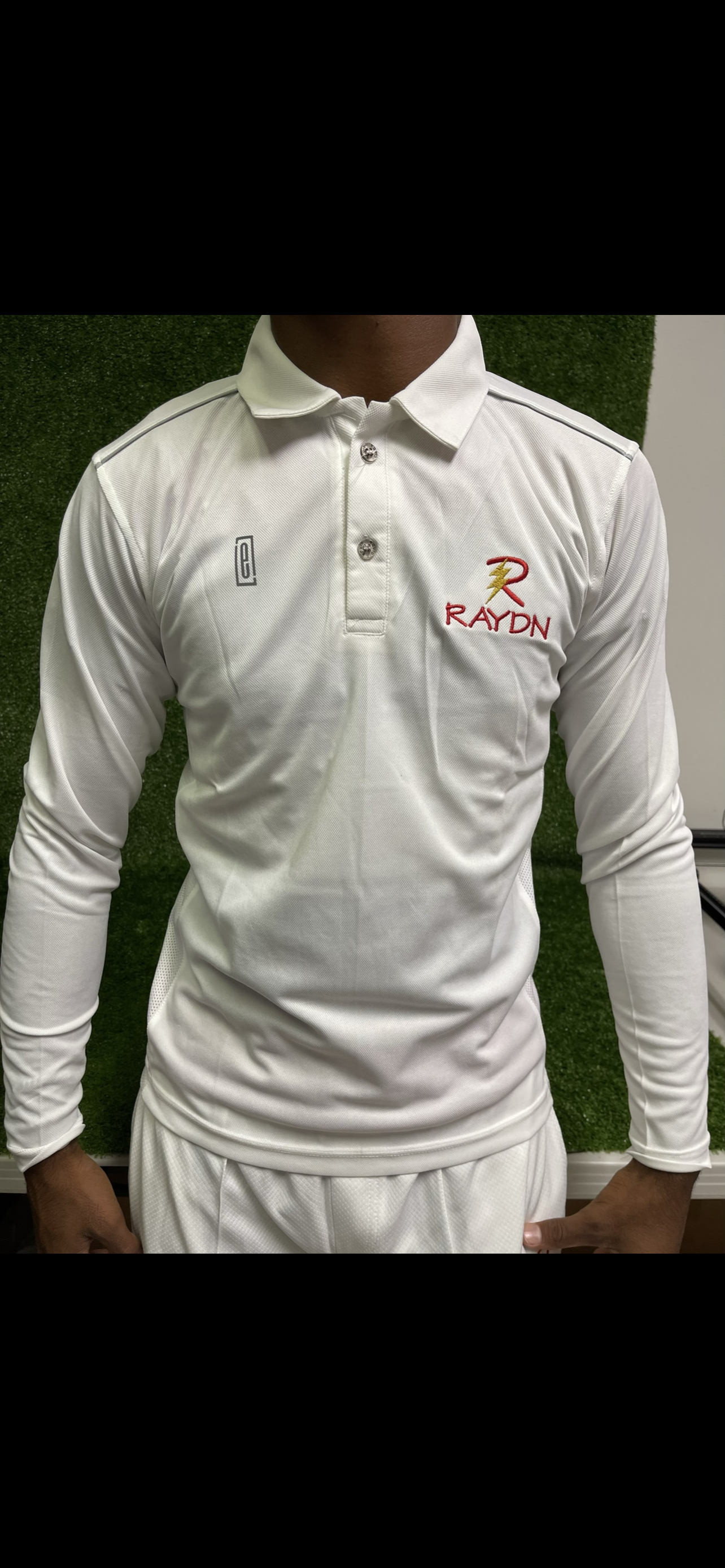 Raydn Cricket White Full Sleeve T-Shirt for Men - Breathable Cotton Sports Shirt - Perfect for Cricket Matches, Outdoor Activities & Casual Wear