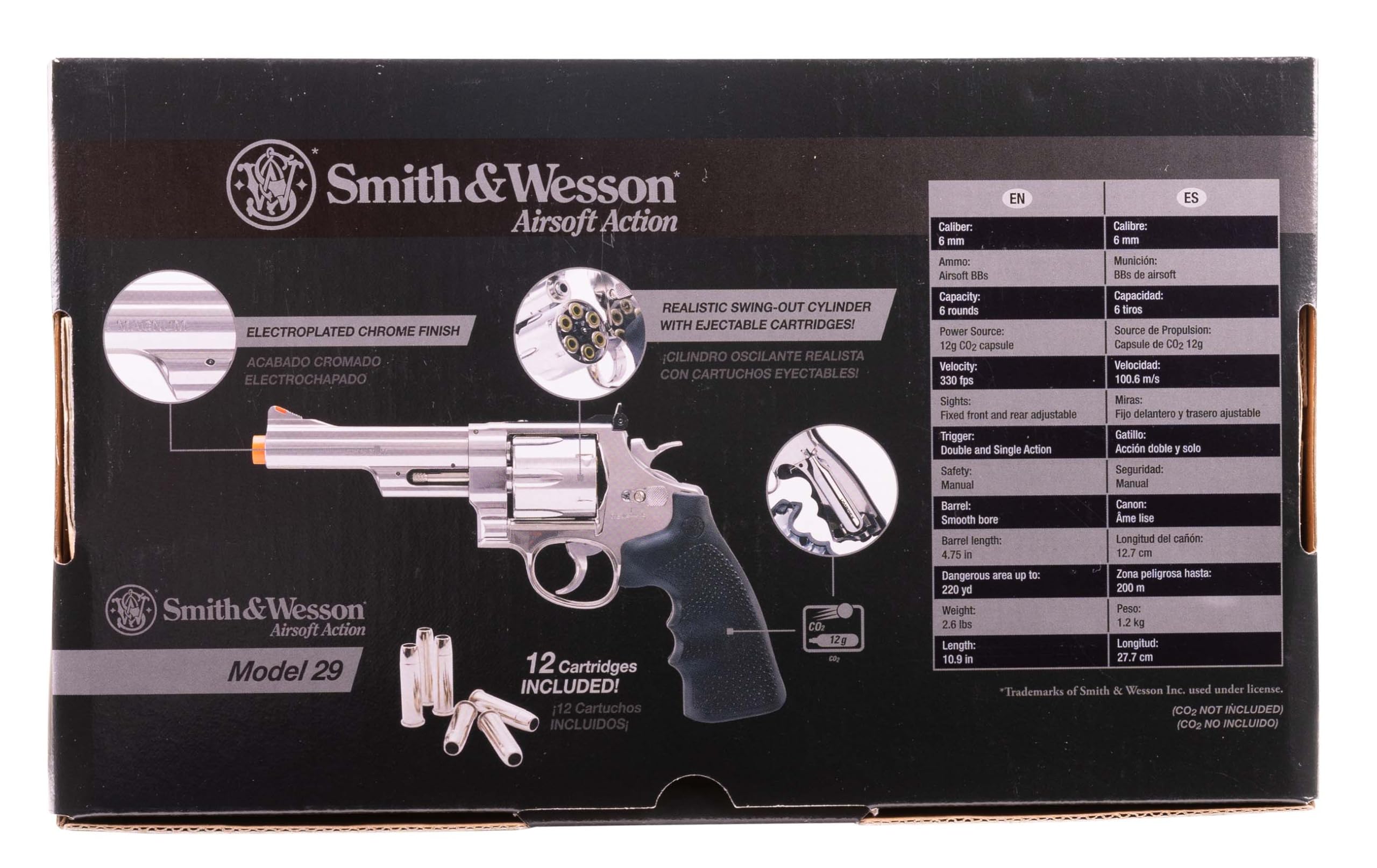 Umarex Smith & Wesson M29 Classic 6mm BB Revolver Airsoft Gun - Silver & Black Finish | Realistic Training & Target Shooting Practice