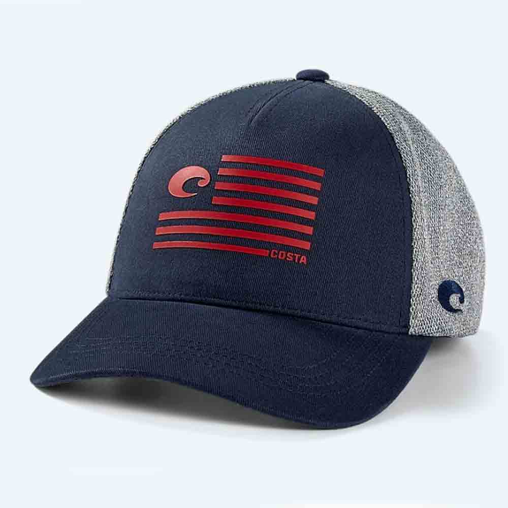 Costa Pride Logo Trucker Hat for Men & Women - Adjustable Snapback Cap in Navy Blue - Perfect for Outdoor Activities, Sports, and Casual Wear