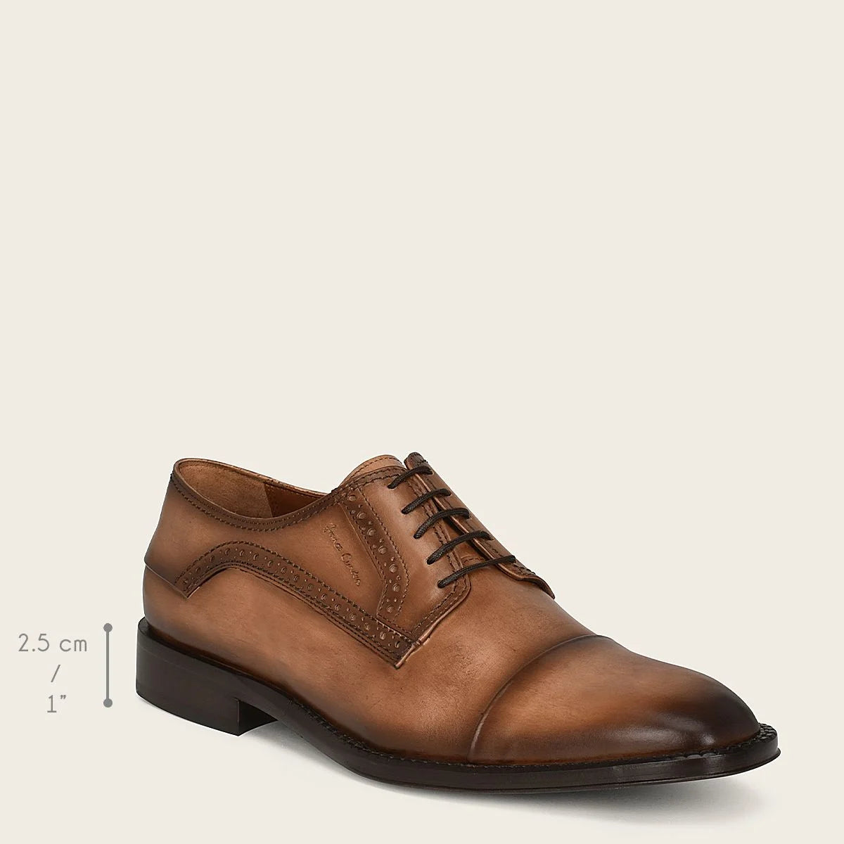 D24TVTV Brown Franco Cuadra Men's Dress Shoes - Premium Leather Formal Shoes for Business, Wedding & Special Occasions