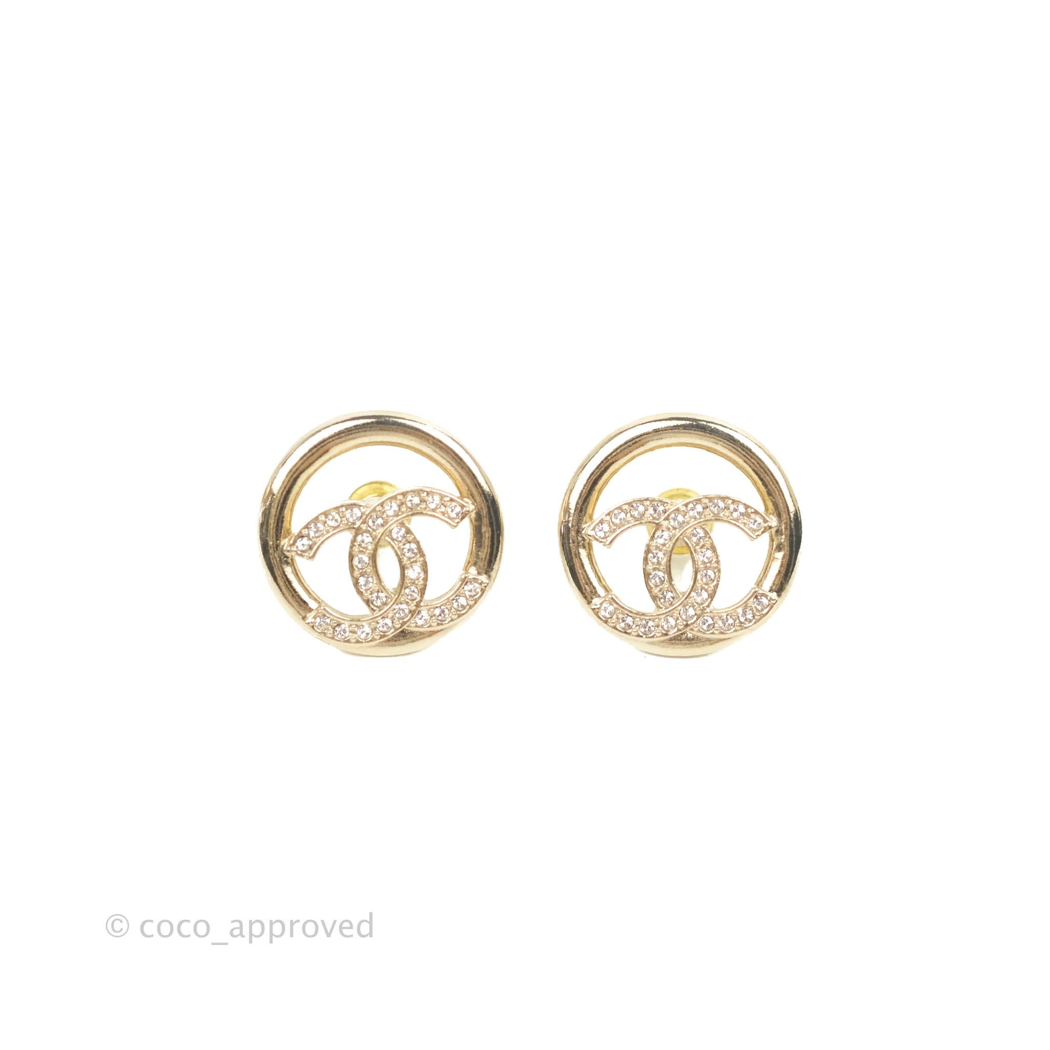 Chanel CC Crystal Pearl Earrings 22C - Luxury Fashion Jewelry for Women, Elegant Pearl Stud Earrings with CC Logo, Perfect for Parties, Weddings & Special Occasions