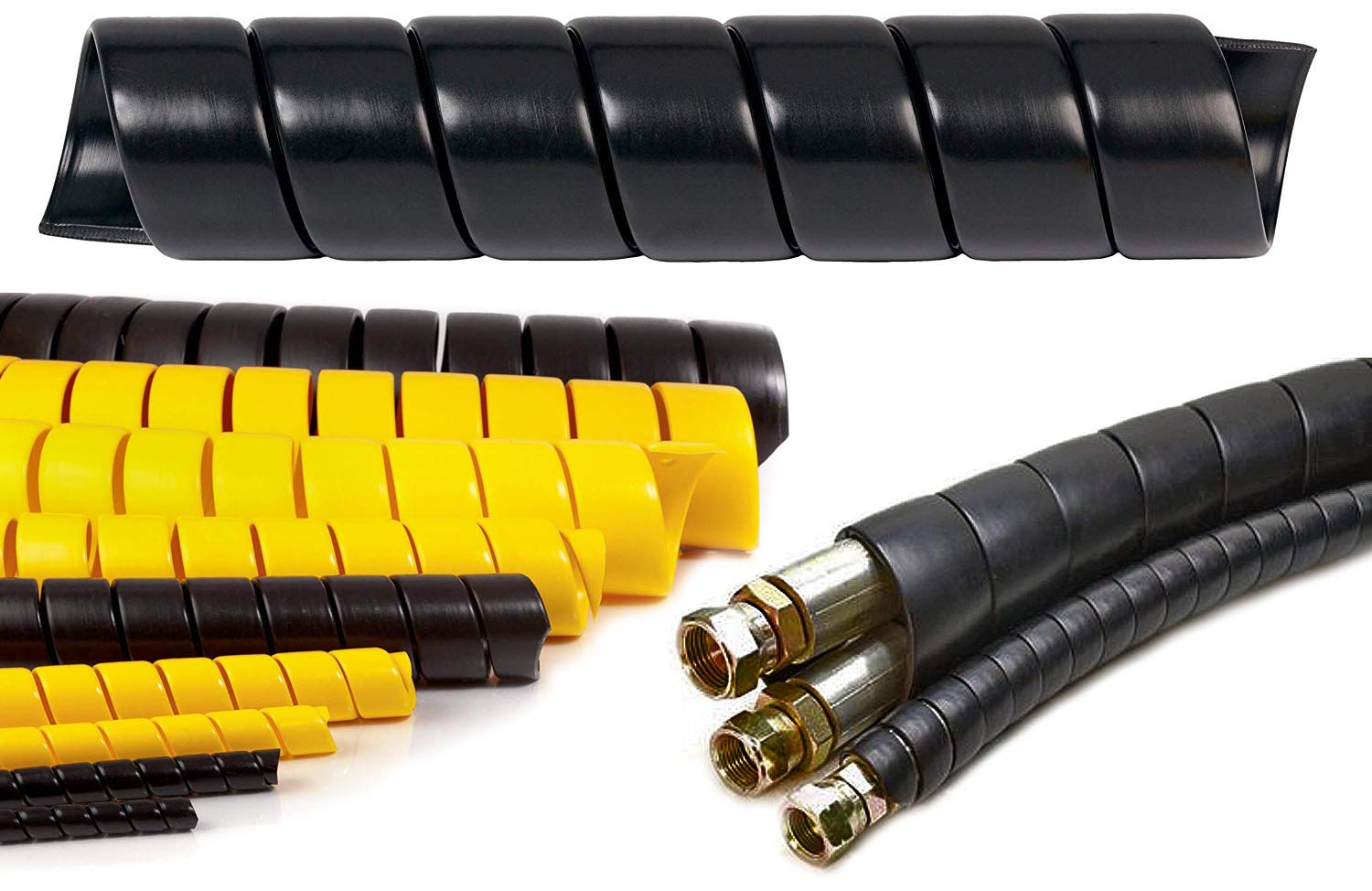 Heavy Duty 1 Inch HDPE Spiral Cable Sleeve - 10ft Black Flexible Wire Protector for Automotive, Home & Office Wiring | Electriduct