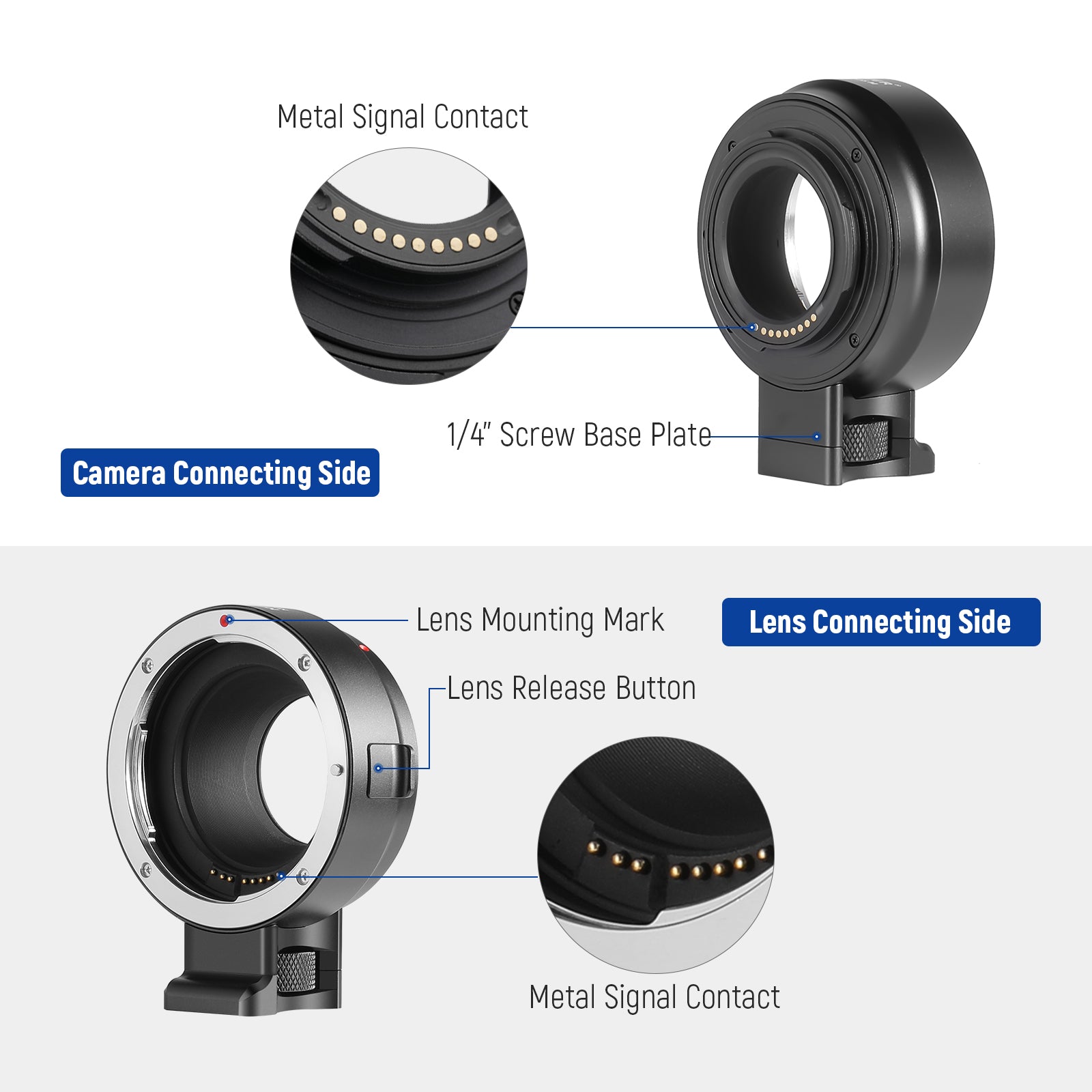 NEEWER EF to EOS M Mount Adapter for Canon EF Lens to EOS M Camera - Perfect for Photography, Videography & Travel Shooting