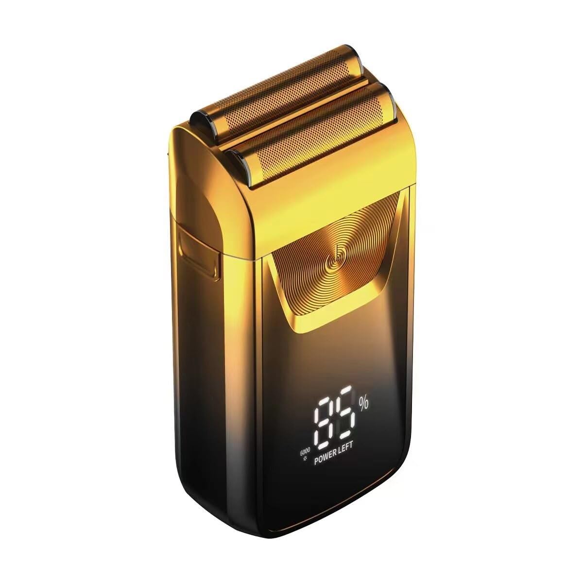Rechargeable Electric Razor for Men - Wet & Dry Shaver with Beard & Hair Trimmer, Gold | Perfect for Travel, Home & Gym Use