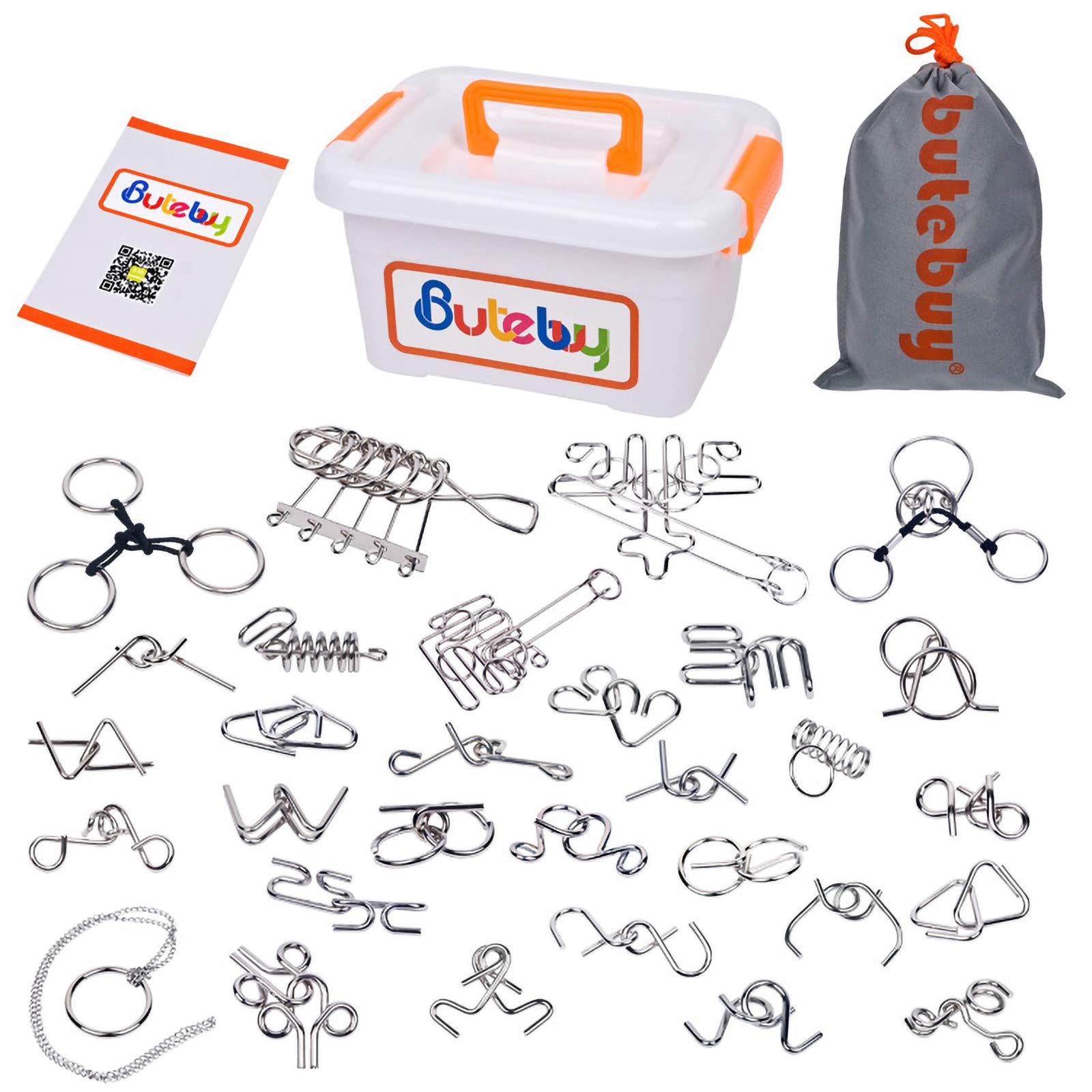 30 Pack Metal Wire IQ Puzzles for Kids & Adults - Brain Teaser Games for Parties & Gifts