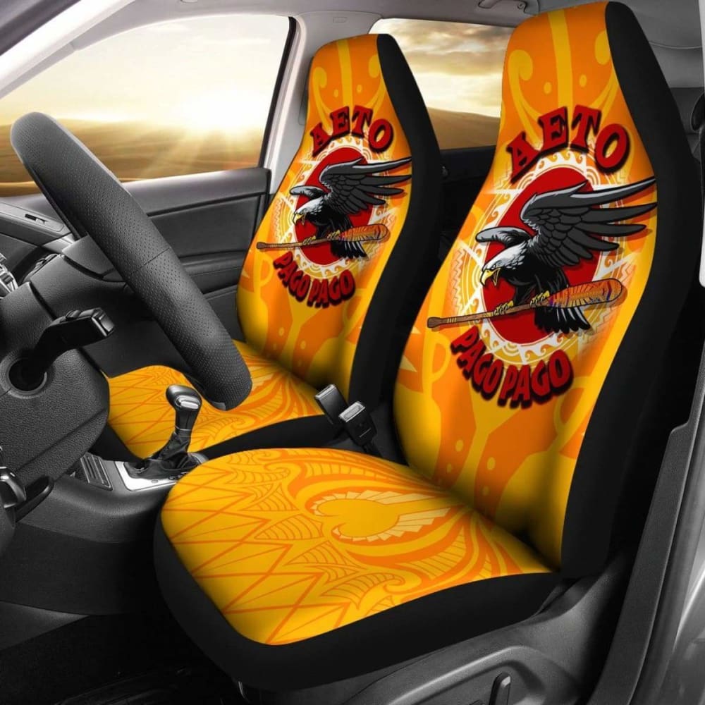 Premium American Samoa Car Seat Covers - Aeto Pago Pago 105905 - Durable & Comfortable for Cars, Trucks & SUVs - Perfect for Road Trips & Daily Commutes