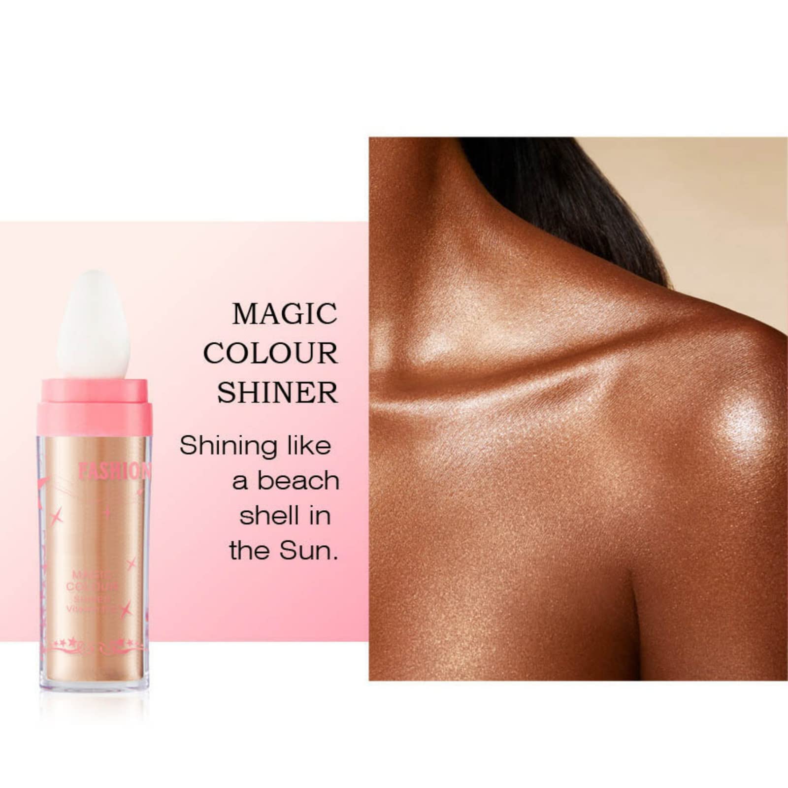 Ofanyia Shimmer Highlighter Powder Stick - Natural Sparkle Makeup for Face & Body, Vegan & Cruelty-Free, Fairy Dust Glow (01# White) | Perfect for Festivals, Parties, Photo Shoots & Everyday Glam