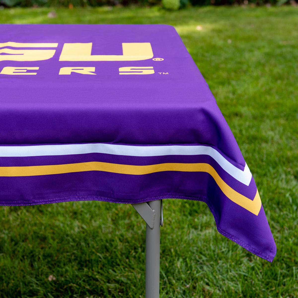 LSU Tigers Logo Tablecloth - Durable Table Overlay for Tailgating & Parties