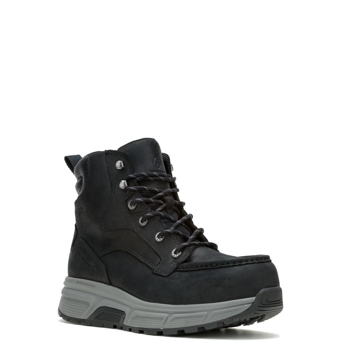 Ride Wedge EnergyBound Moc Toe 6 CarbonMax Work Boots for Men - Black Steel Toe Safety Shoes for Construction, Warehouse & Outdoor Work