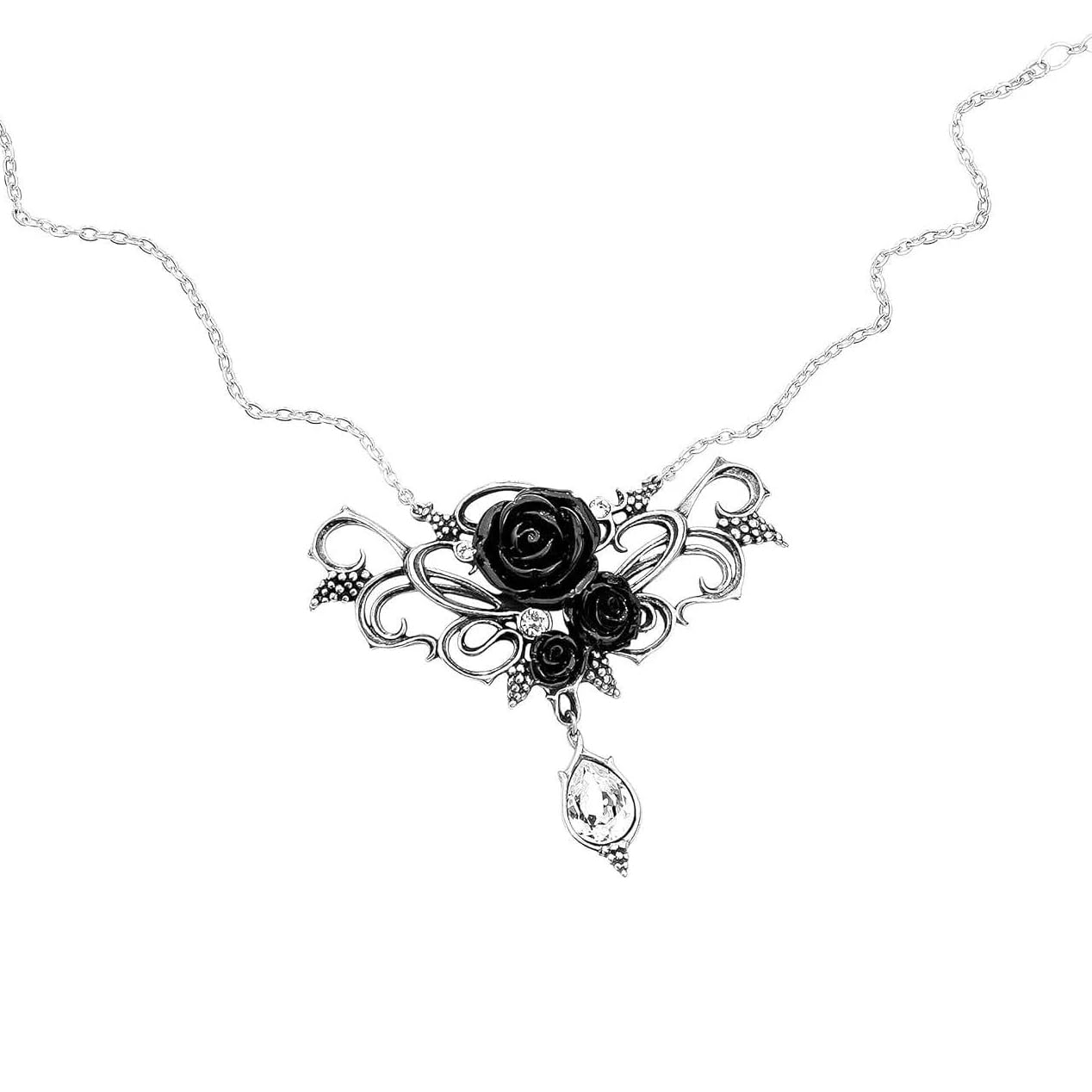 Alchemy of England P700 BACCHANAL ROSE Silver Necklace - Elegant Floral Jewelry for Women, Perfect for Weddings, Parties & Special Occasions