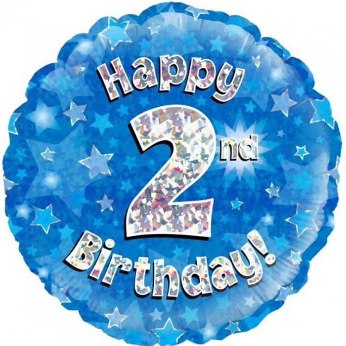 Blue Holographic Milestone Birthday Foil Balloons - Perfect for 30th, 40th, 50th Birthday Parties & Anniversary Celebrations