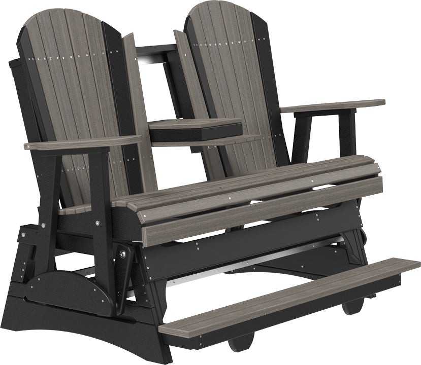 LuxCraft 5-Foot Adirondack Balcony Glider Chair - Outdoor Patio Furniture for Relaxing on Porch, Deck or Garden