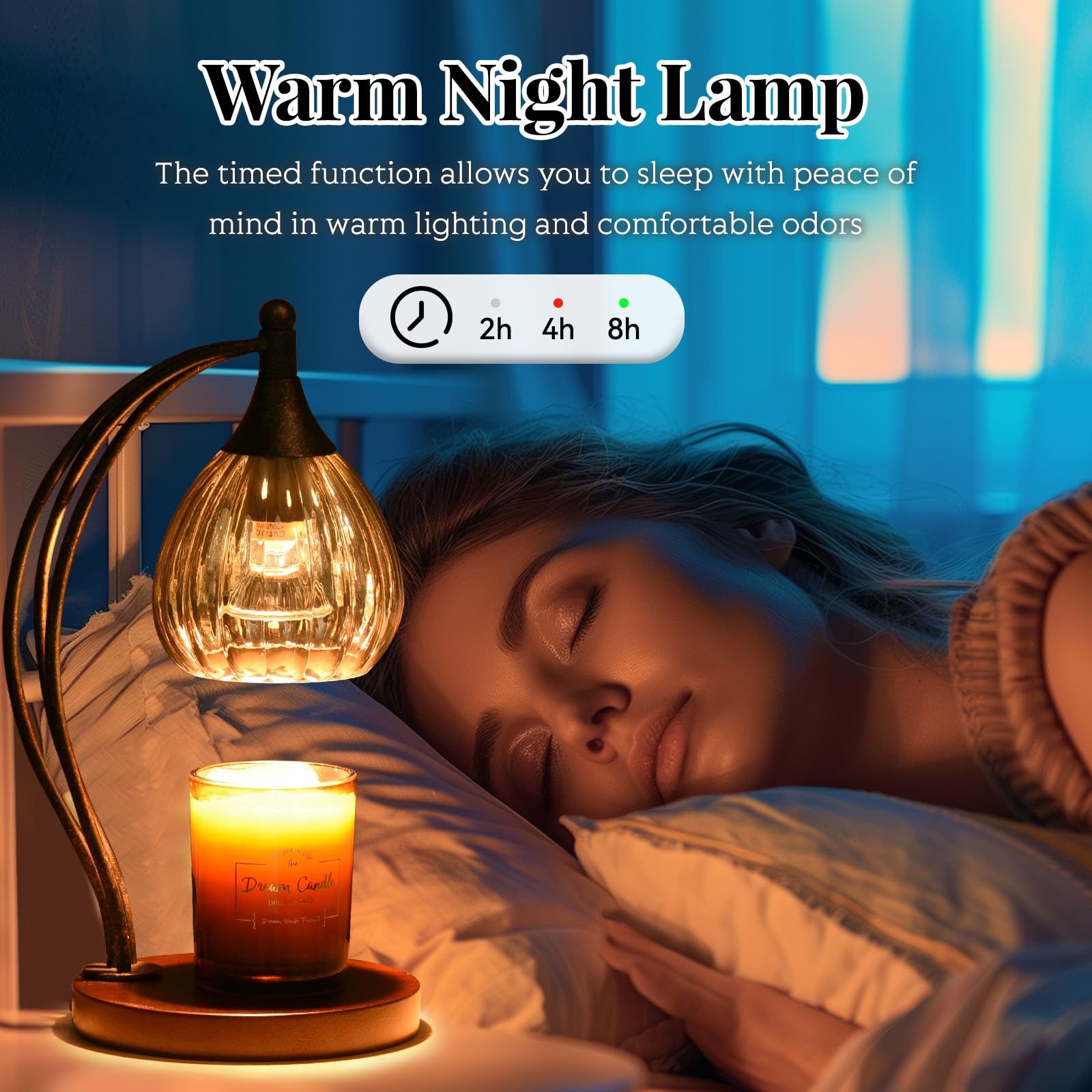 Electric Candle Warmer Lamp with Timer & Dimmer - Jar Candle Melter with 2 Bulbs - Scented Wax Warmer for Home Decor, Romantic Gifts (Silver/Gray/Black) - Perfect for Bedroom Ambiance, Spa Relaxation & Valentine's Day Presents