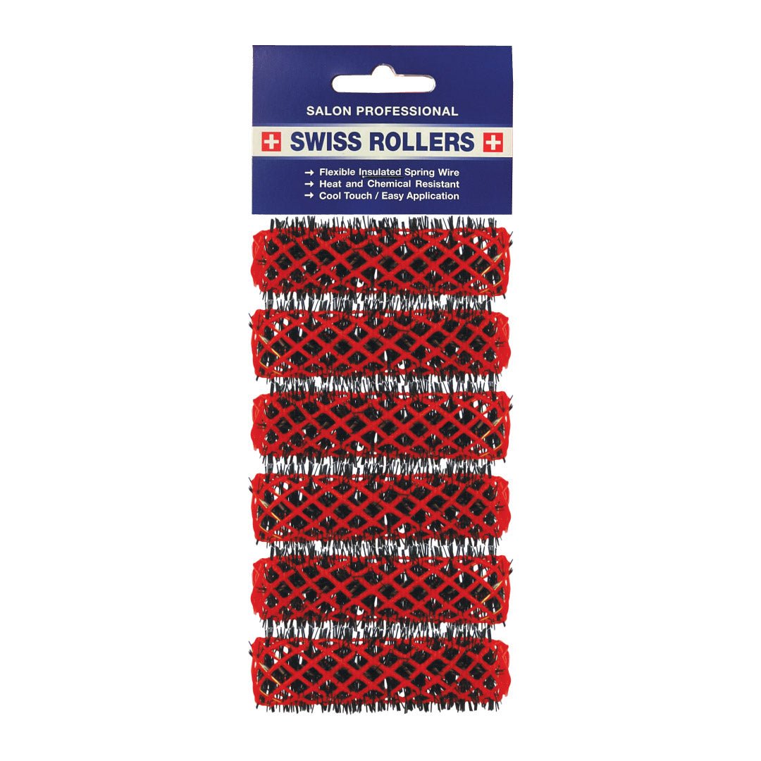 Hi Lift Swiss Rollers 16mm Coral 6pc - Professional Hair Styling Tools for Salon & Home Use - Perfect for Creating Volume & Waves