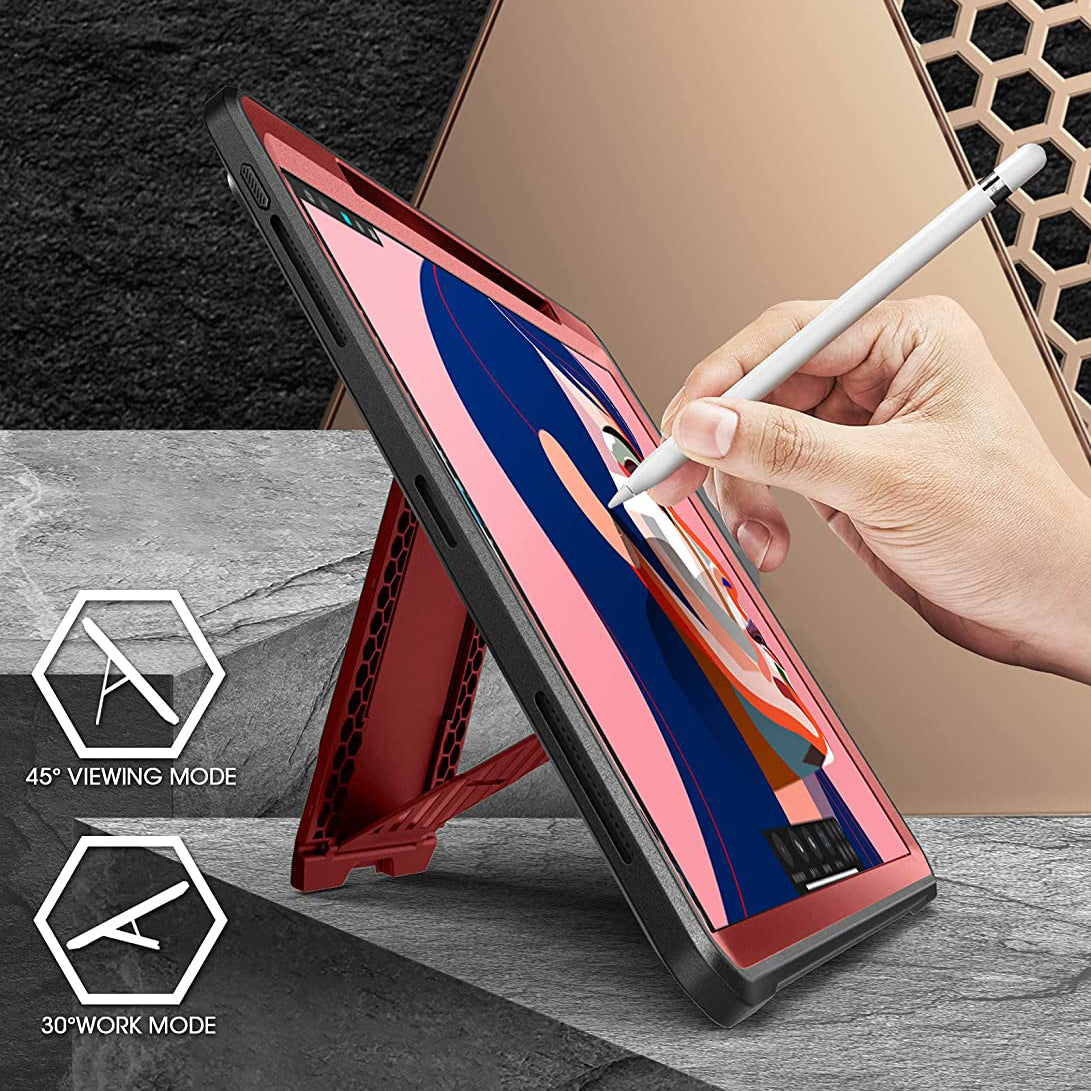 Apple iPad Pro 12.9 Inch 5th Gen (2021) Unicorn Beetle Pro Series Rugged Protective Case - Shockproof Military Drop Tested (Metallic Red) - Perfect for Construction Sites, Outdoor Adventures & Business Travel