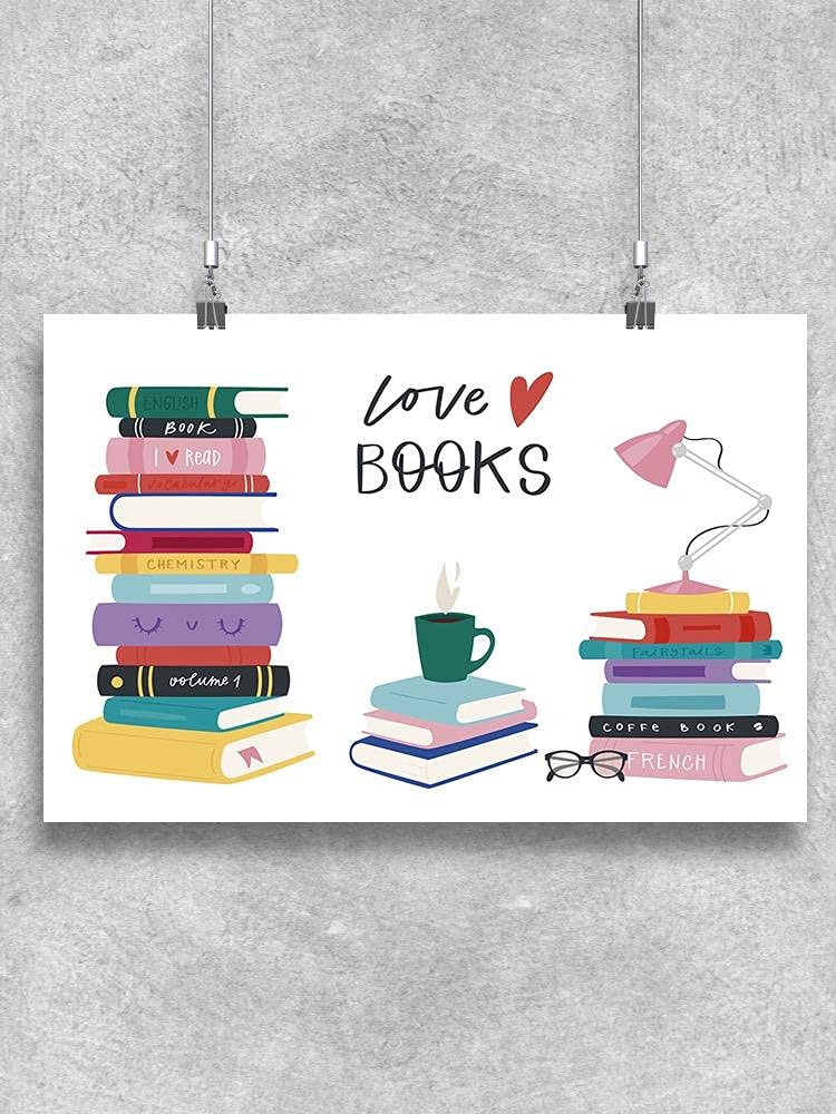 Smartprints Love Books Design Poster - Unique Wall Art for Home, Office & Library Decor