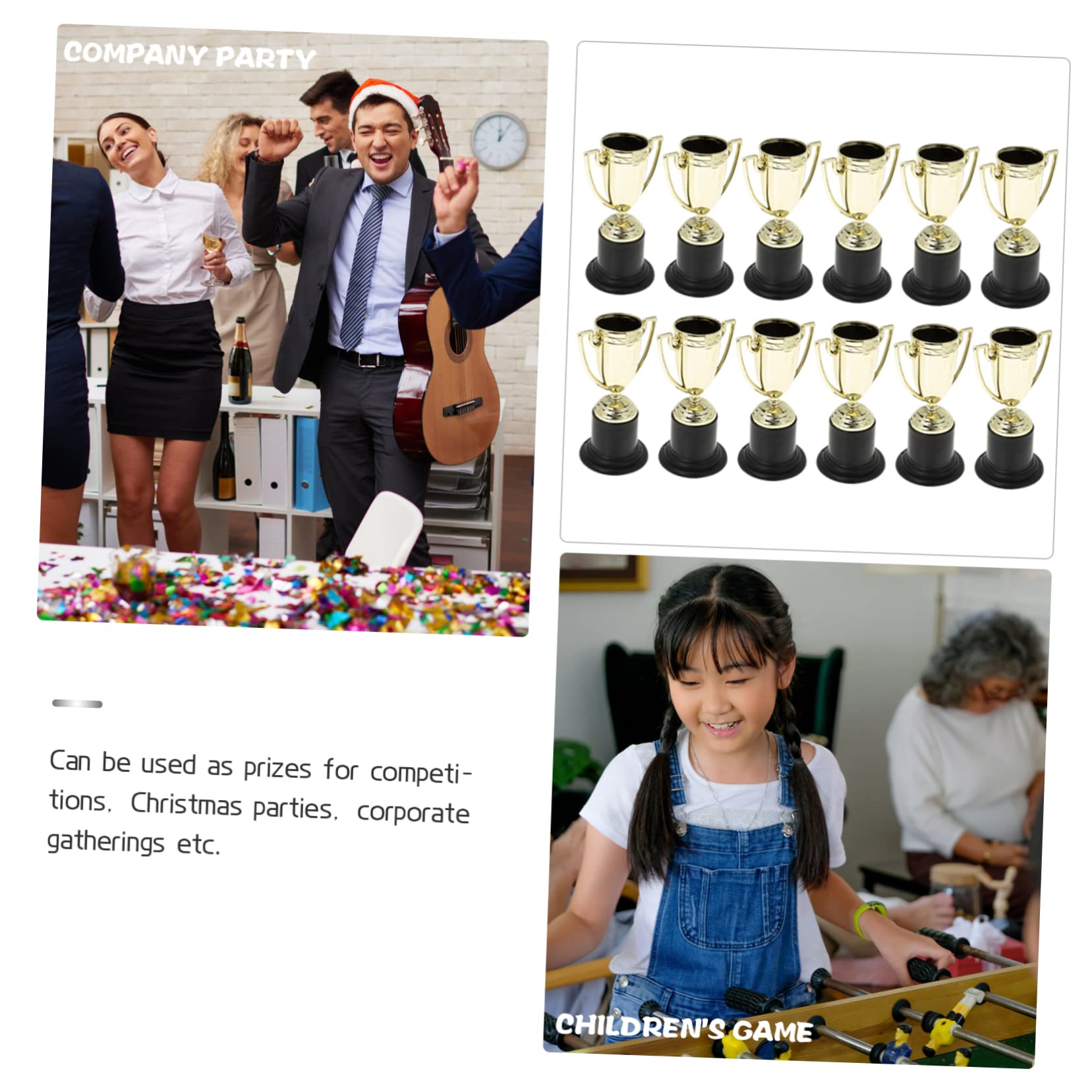 BESPORTBLE 60 Pcs Plastic Trophy Awards for Kids - Winner Trophies for Sports, Games & School Competitions - Perfect for Birthday Parties, Classroom Rewards & Sports Events