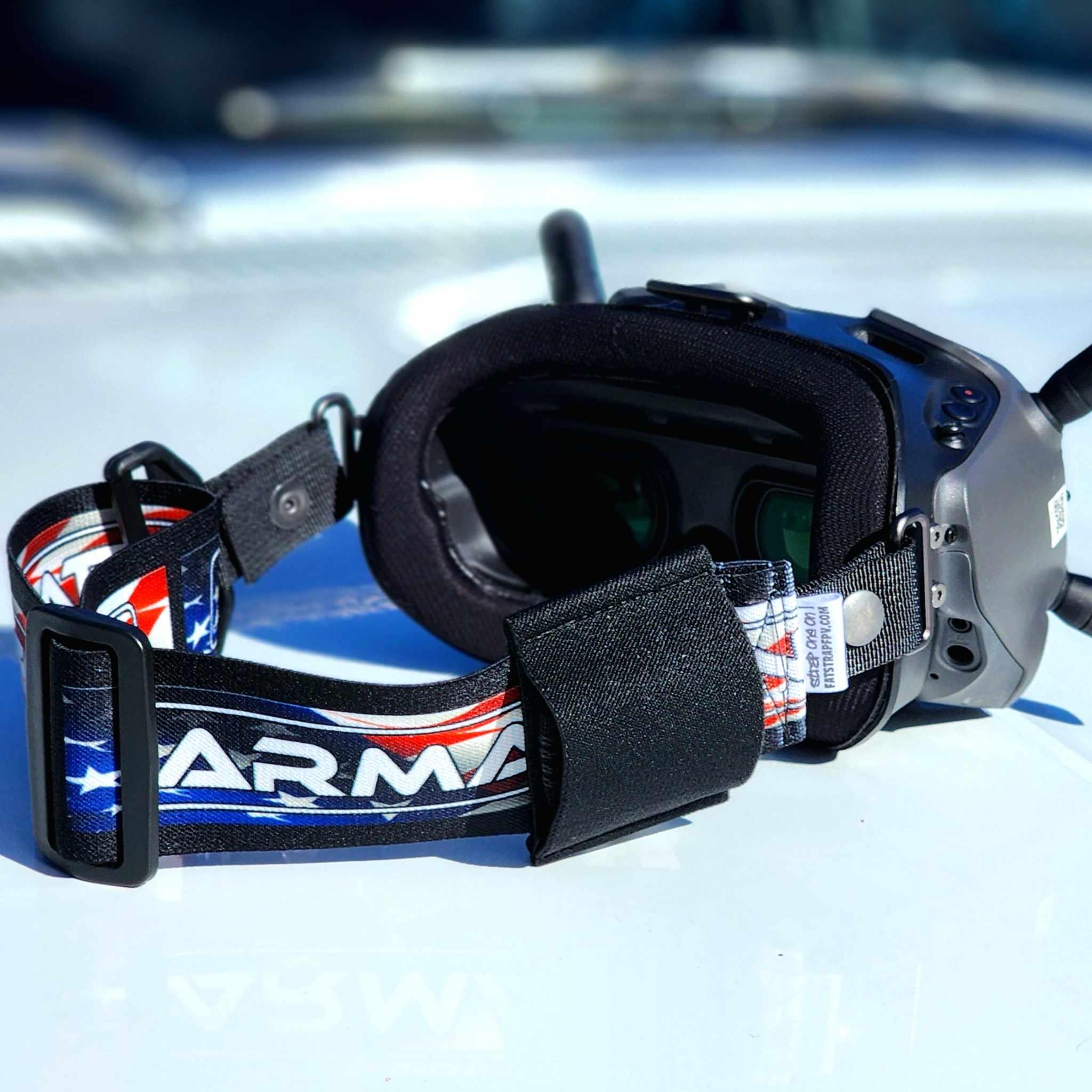 Armattan Quads 2 Goggle Strap by Fat Straps - Durable Adjustable FPV Drone Goggles Headband - Perfect for Racing, Freestyle & Cinematic Drone Flying