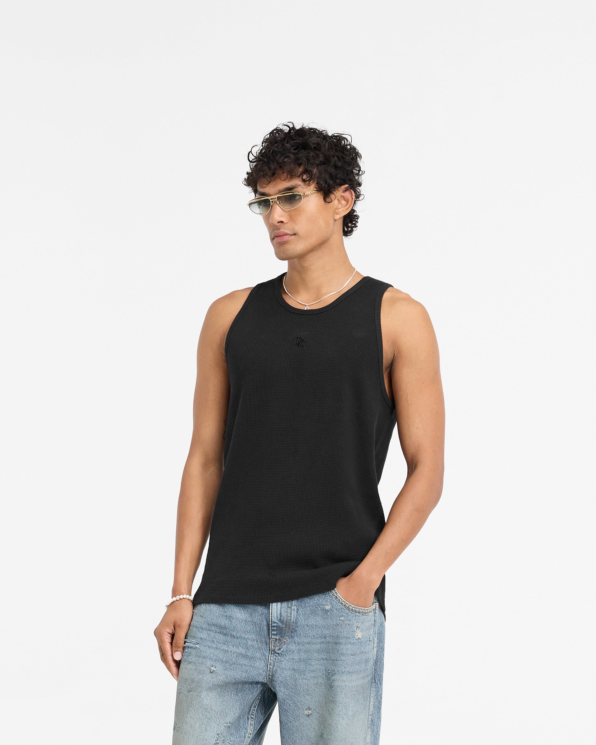 Represent X Duke + Dexter Ribbed Vest for Men - Black Slim Fit Casual Knit Sweater for Fall & Winter Layering | Perfect for Office, Outdoors & Travel