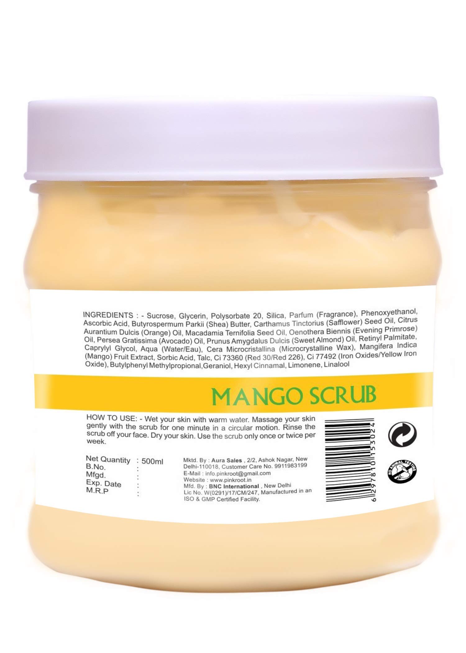 Organic Pink Root & Green Tea Massage Gel with Mango Scrub - 500ml Duo Pack for Relaxation & Exfoliation | Spa Day, Post-Workout Recovery & At-Home Self Care