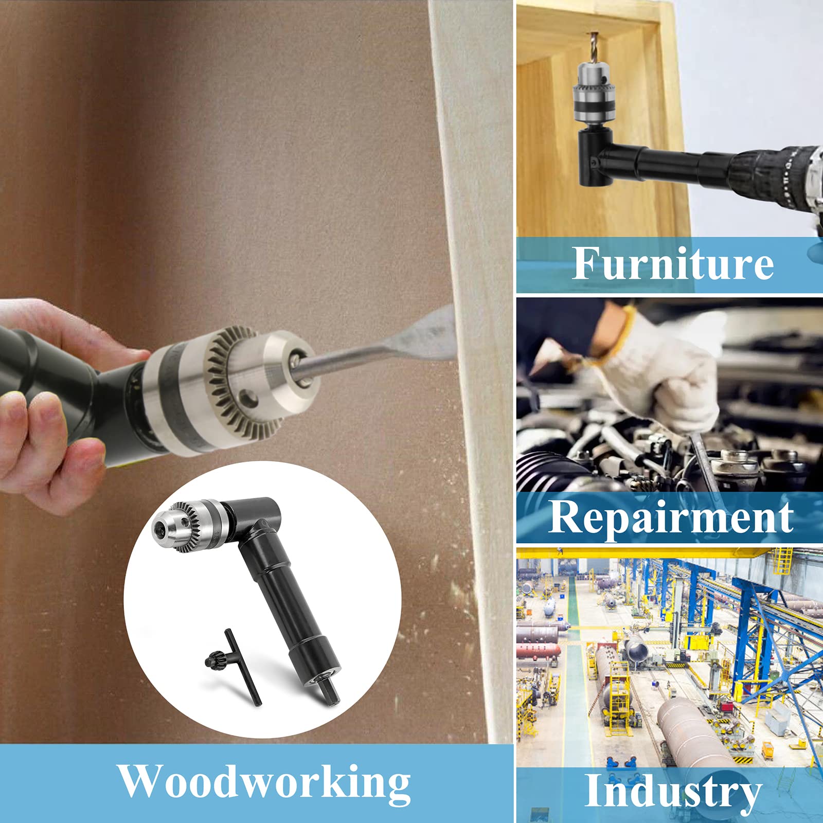 90 Degree Right Angle Drill Adapter - 3/8