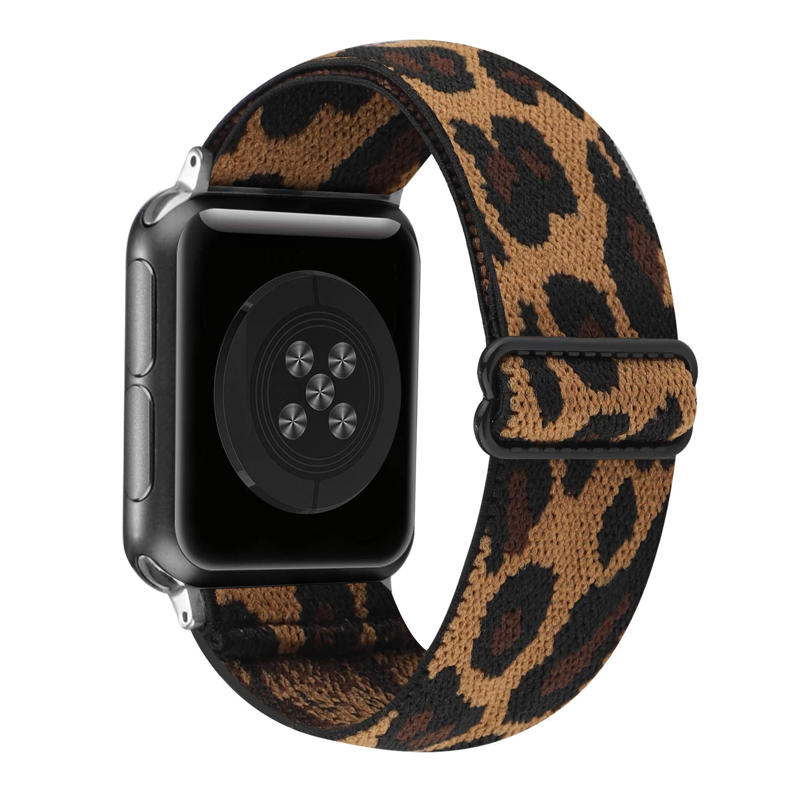 Adjustable Stretchy Nylon Solo Loop Band for Apple Watch 38mm 40mm 41mm 42mm 44mm 45mm - Compatible with iWatch Series SE/7/6/5/4/3/2/1 - Soft Elastic Sport Strap for Running, Workout & Daily Wear