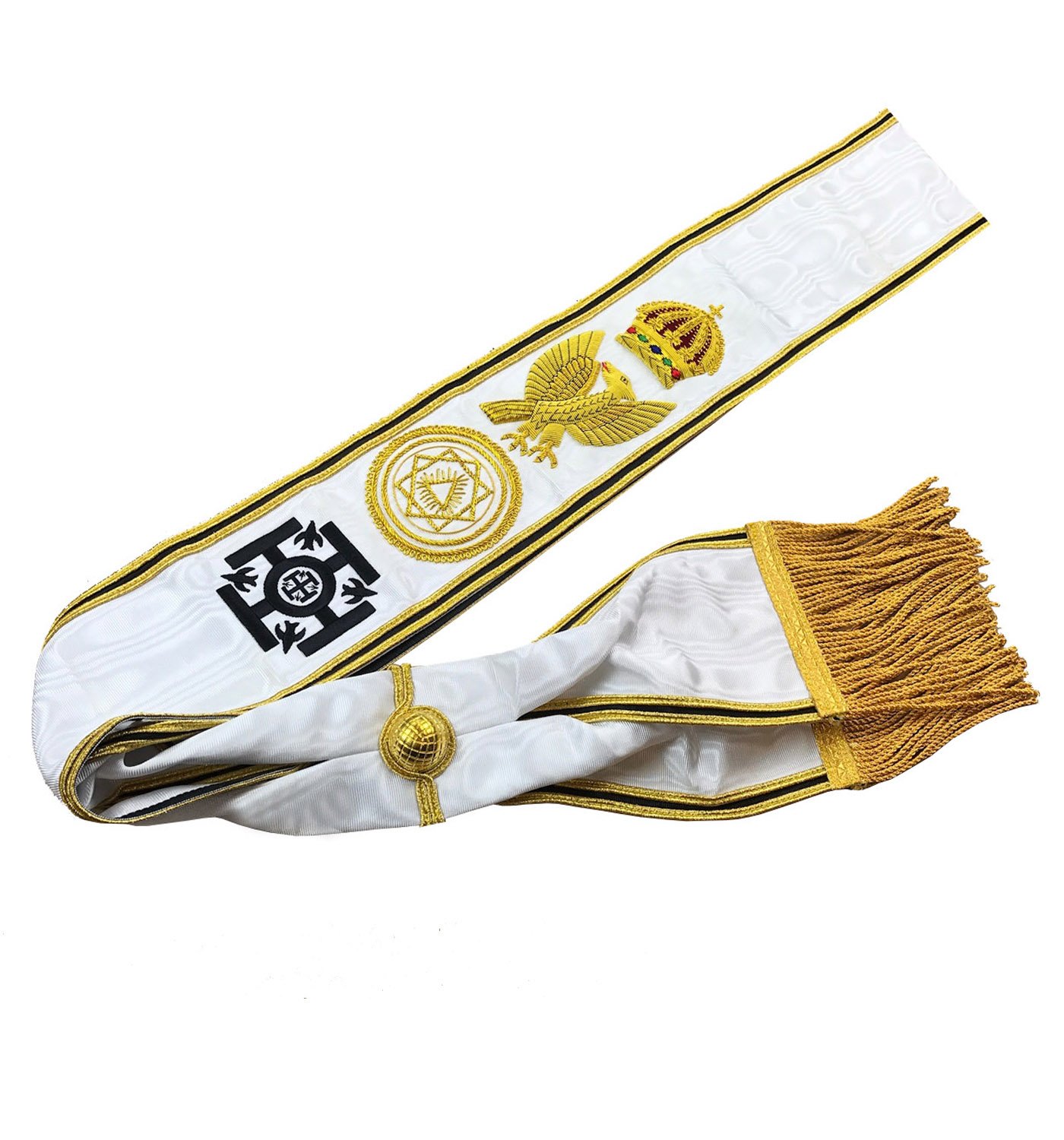 Red Cross of Constantine Grand Sash - Hand Embroidered RCC Sash for Masonic Ceremonies & Knight Templar Events