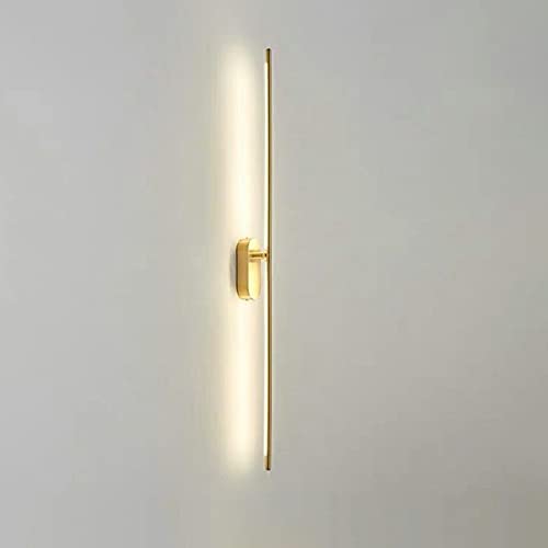 CraftThink LED Wall Sconce - Modern Minimalist Linear Metal Wall Light Fixture in Brass Finish | Warm White Lighting for Bathroom, Bedroom, Living Room & Dining Room | Perfect for Hallways, Corridors & Ambient Lighting