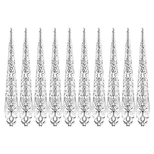 Silver Gold Nail Claw Tips Ring for Gothic Fashion & Cosplay
