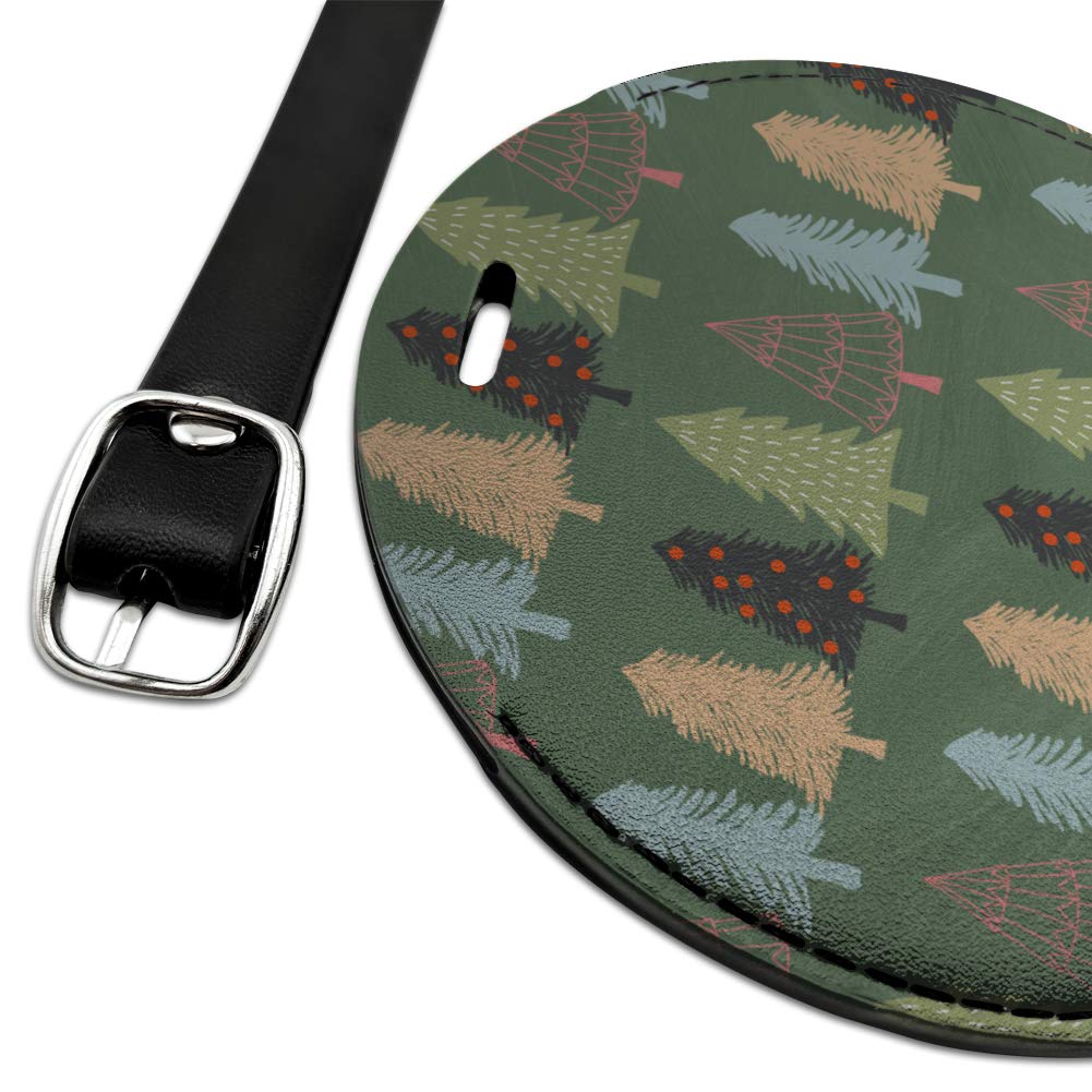 Spunky Christmas Round Leather Luggage Tag - Durable Suitcase ID Card for Carry-On Bags - Perfect for Holiday Travel & Gift Giving