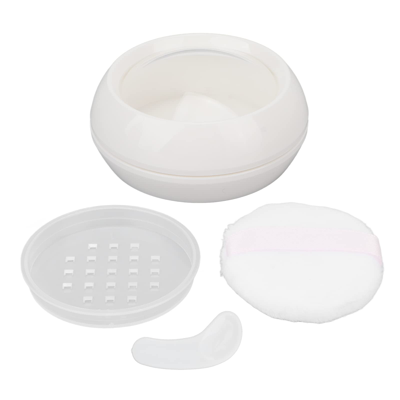 Refillable Empty Loose Powder Container with Puff & Sifter Spoon - Portable Makeup Powder Box for Women, Travel & Daily Use | Perfect for Compact Touch-Ups, On-the-Go Beauty & Professional Makeup Kits