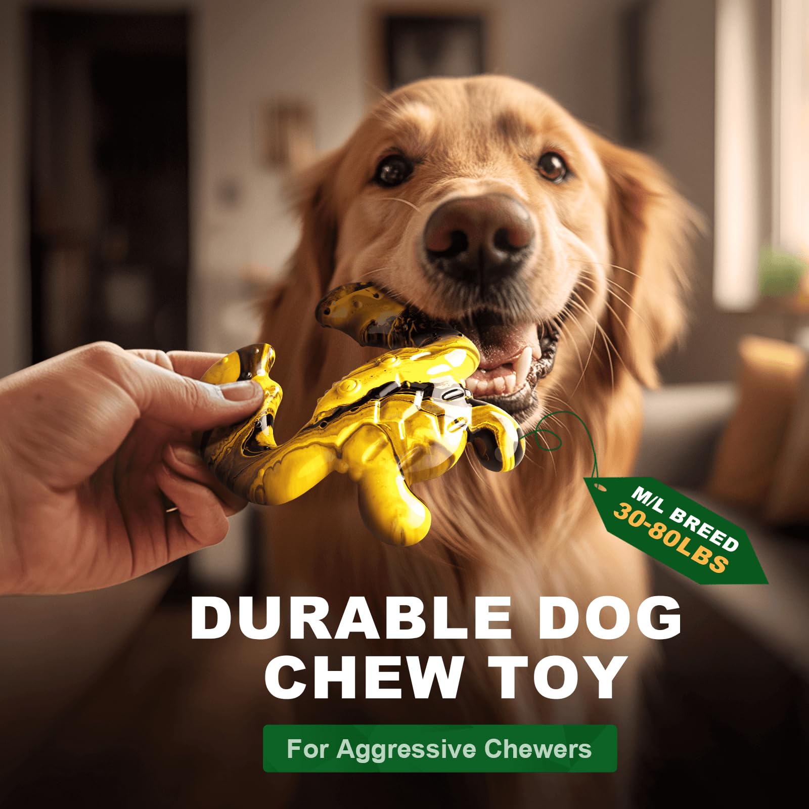 Durable Nylon Dog Chew Toy for Aggressive Chewers - Tough Interactive Teething Bone with Real Bacon Flavor for Medium Breeds | Keeps Dogs Entertained | Perfect for Christmas, Birthday Gifts & Daily Playtime at Home or Outdoors