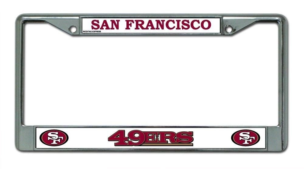 NFL Fan Shop Chrome License Plate Frame - Team Logo Car Accessory for Tailgating & Game Day Decor