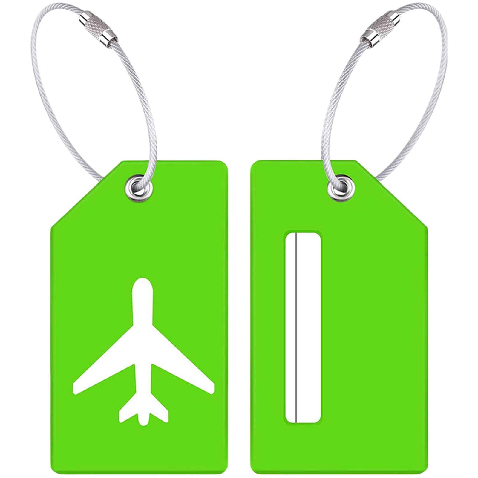 Durable Silicone Luggage Tags with ID Card Holder - Waterproof Travel Luggage Name Tags for Suitcases & Backpacks (Green, 9x5x0.6cm) - Perfect for Airports, Cruise Ships & Business Trips