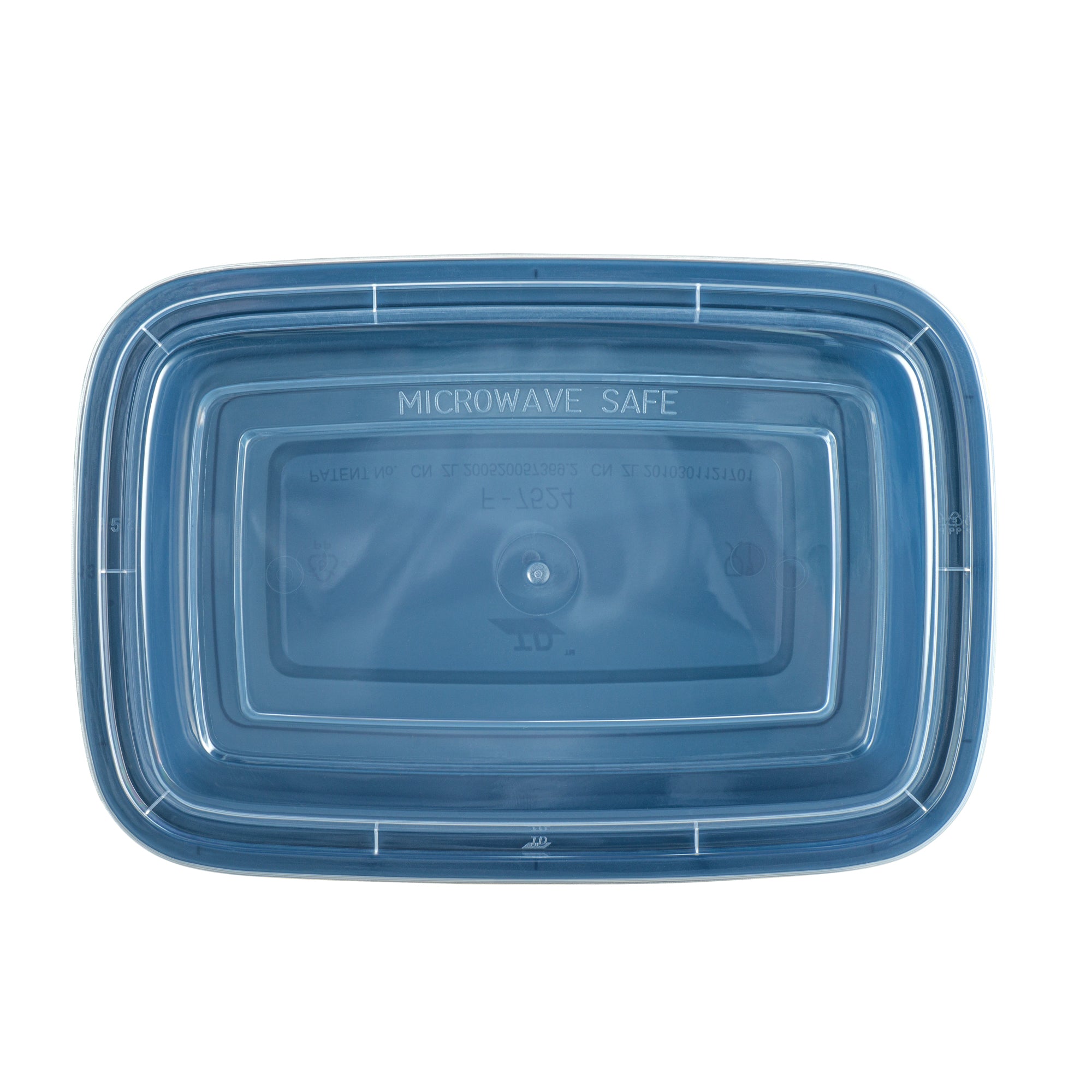 24 oz Rectangle Midnight Blue Plastic Food Storage Container with Clear Lid - Microwave Safe, 8
