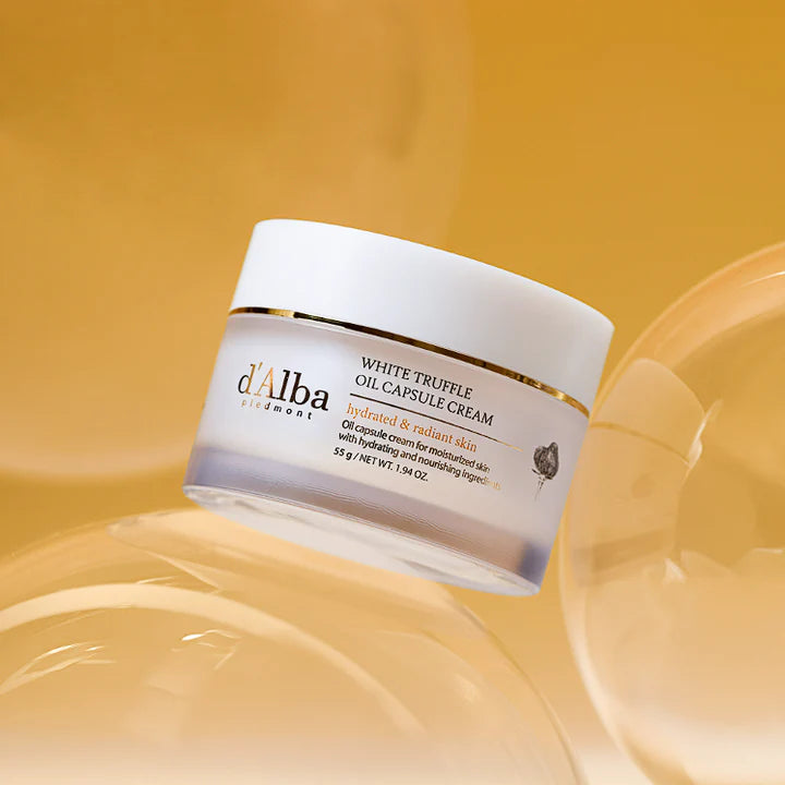D'Alba White Truffle Oil Capsule Cream 55g - Hydrating Face Moisturizer for Dry Skin | Anti-Aging & Brightening Skincare | Day & Night Cream for Women & Men