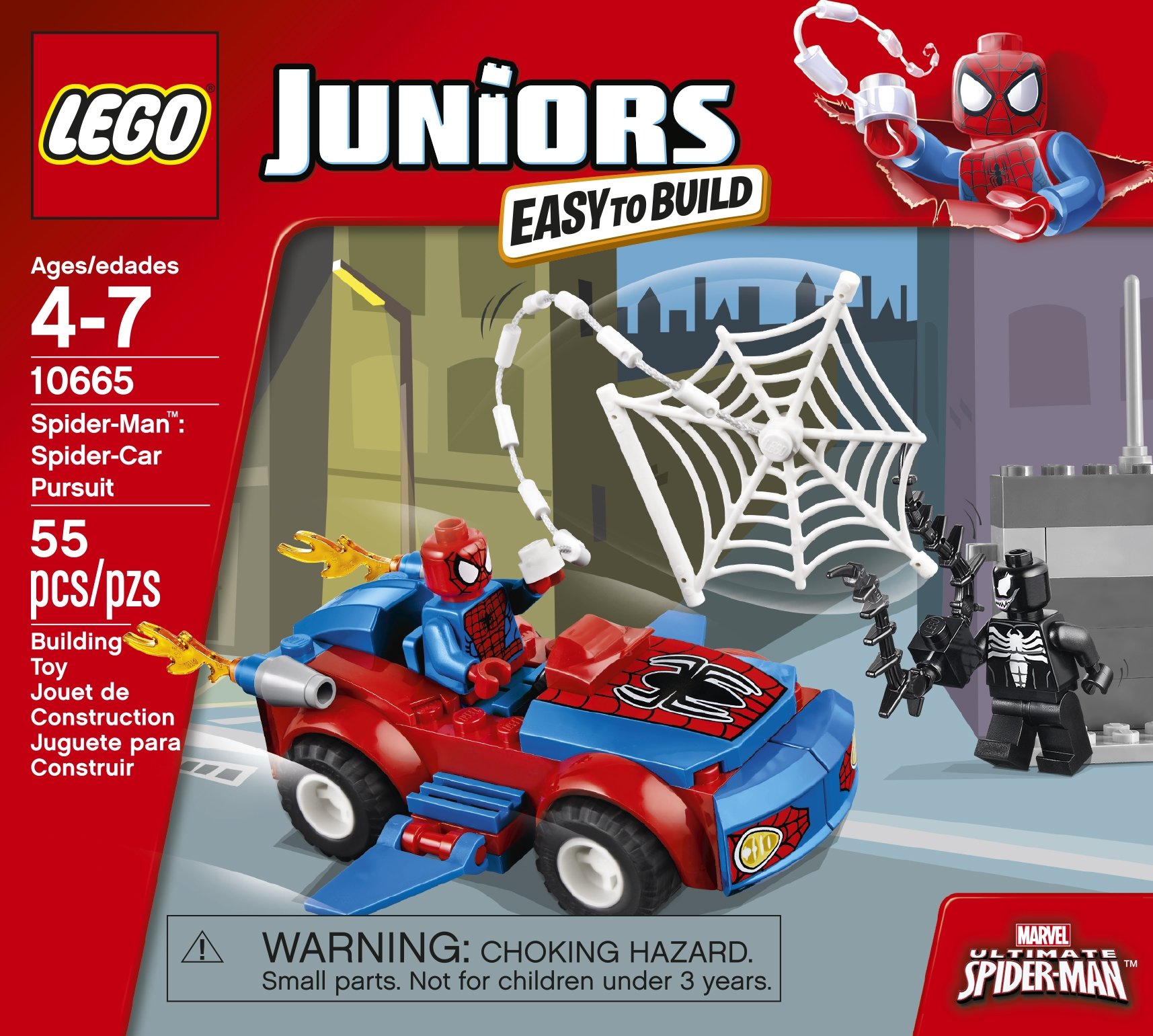 LEGO Juniors Spider-Man: Spider-Car Pursuit Building Toy Set for Kids - Superhero Play & Creative Construction Fun | Perfect for Birthday Gifts & Pretend Play Adventures