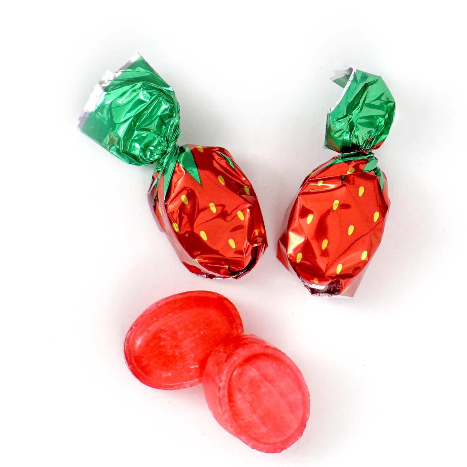 Premium Strawberry Filled Bon Bons Hard Candy - 1 Pound Bulk (75 Pieces) - Individually Wrapped Strawberry Flavored Candy by Hampton Popcorn & Candy Co. - Perfect for Parties, Gifts & Candy Buffets