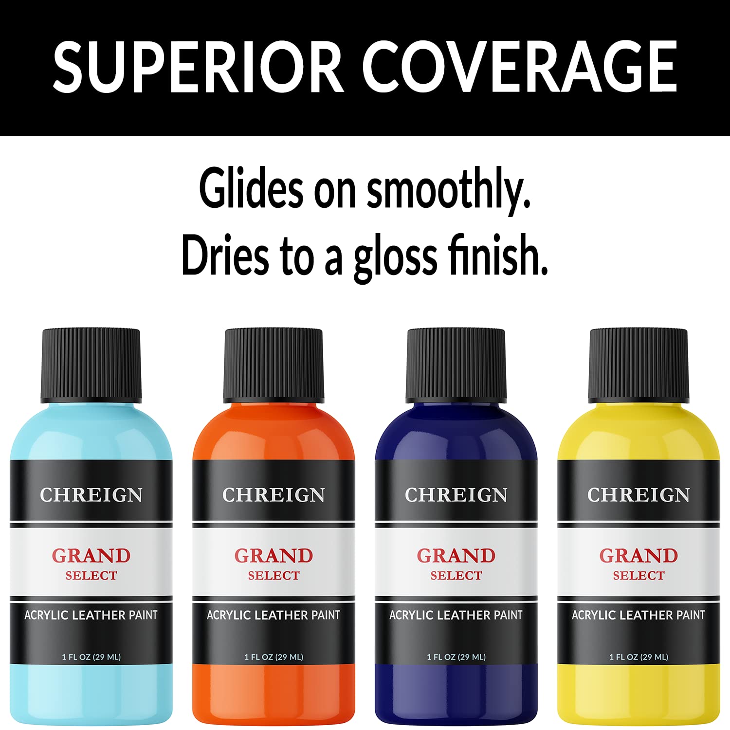 Premium Acrylic Leather Paint for Shoes & Sneakers - Waterproof & Flexible Black Leather Paint - Perfect for Customizing Sneakers, Boots, Jackets & Handbags