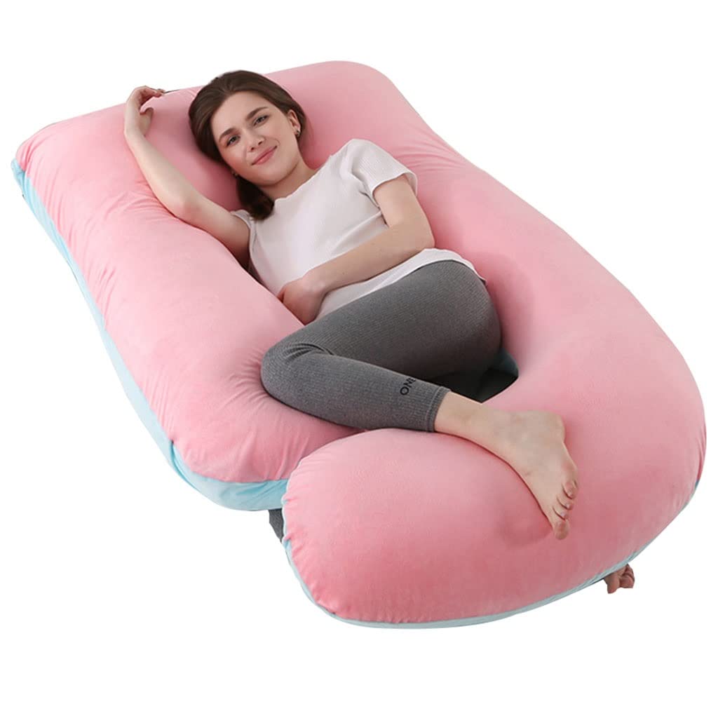 **Ultra Soft Pregnancy Body Pillow for Moms - Support for Belly, Back & Hips - Removable Washable Cover - Perfect for Sleeping, Nursing & Relaxing During Pregnancy**