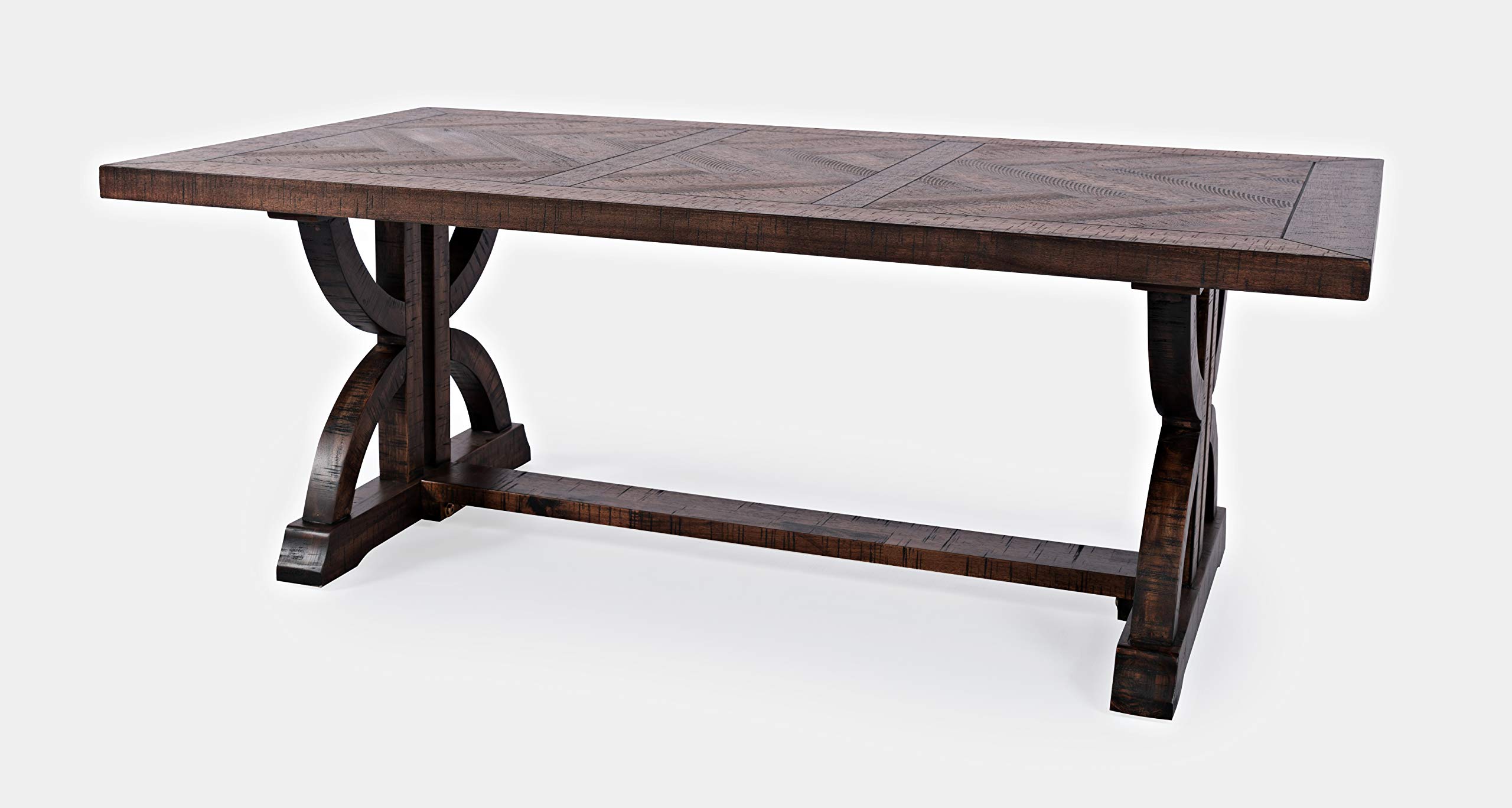 Jofran Inc. Fairview Rustic Trestle Coffee Table - Solid Wood Farmhouse Style Living Room Furniture for Home Decor | Perfect for Living Room, Lounge, or Office